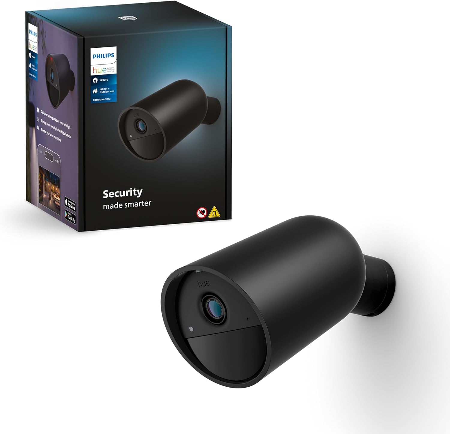 Kamera Zewnętrzna Bateryjna Akumulatorowa IP 1080p Full HD CMOS Czarna Zigbee WiFi SMART Security Camera Secure Philips HUE - główne zdjęcie produktu
