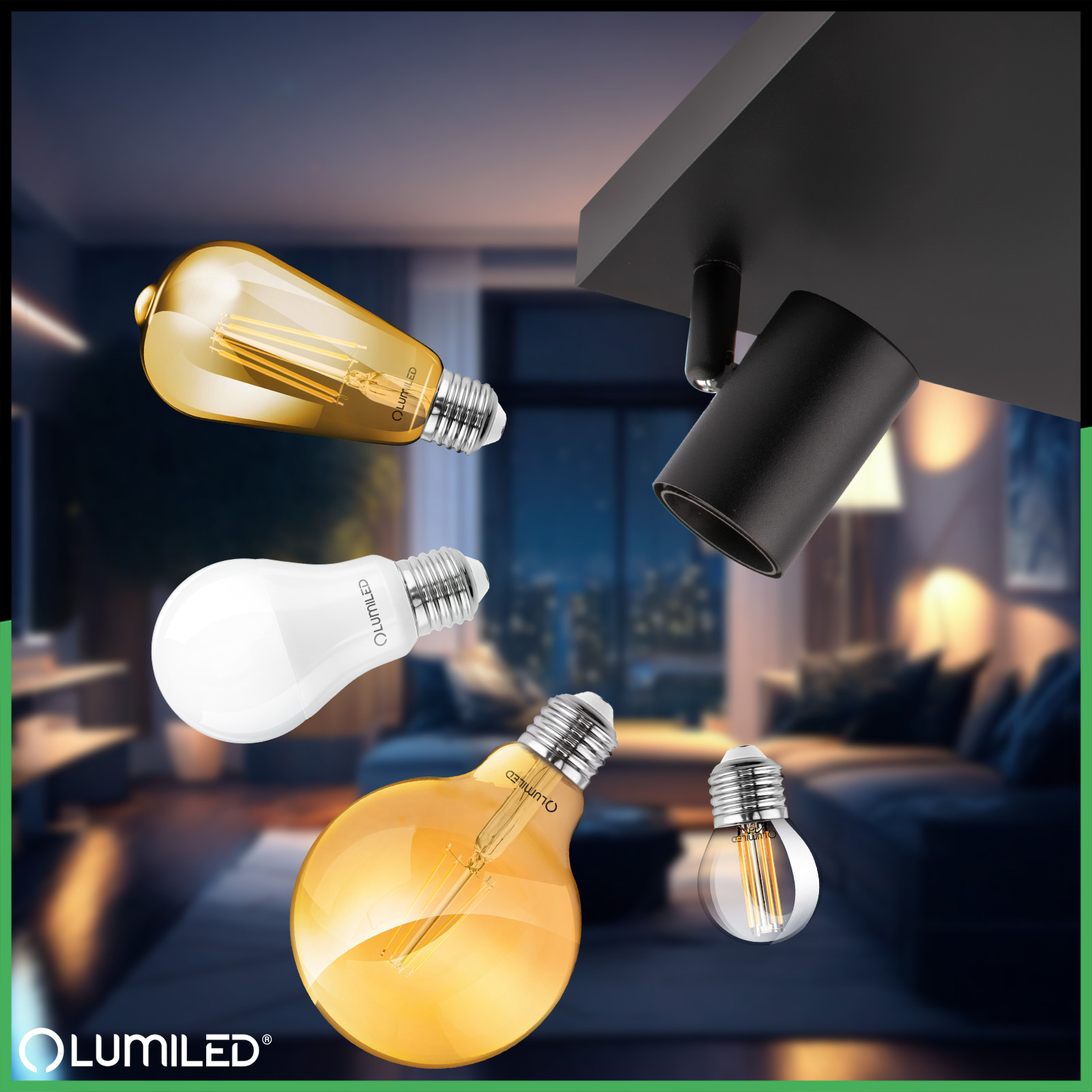 Lampa Sufitowa Plafon SPOT TUBA Reflektor Oprawa Halogenowa 4x E27 GLASA LUMILED - druga cecha produktu