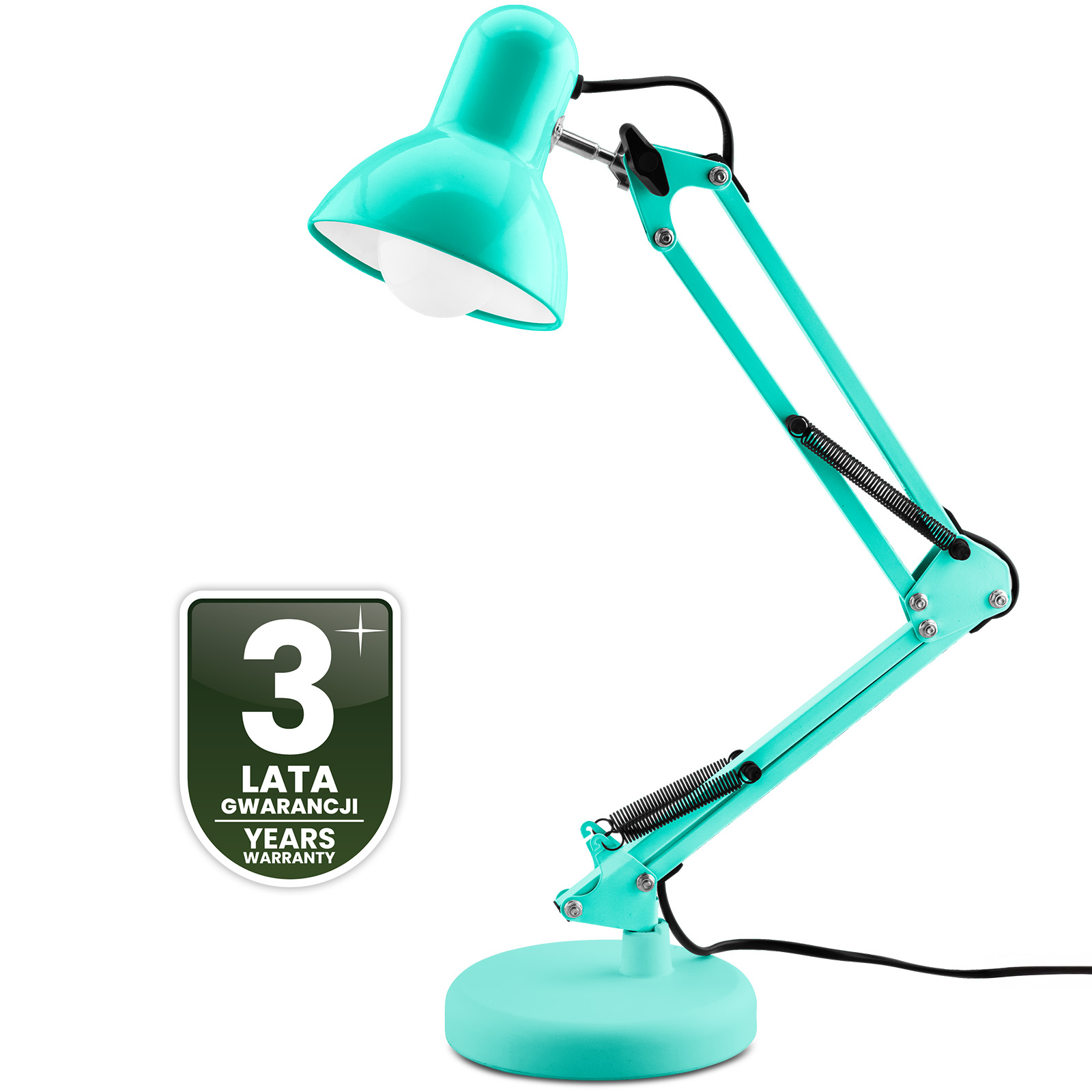 Lampka Biurkowa Kreślarska Stołowa E27 TOBI Miętowa Lumiled + uchwyt na blat - czwarta cecha produktu