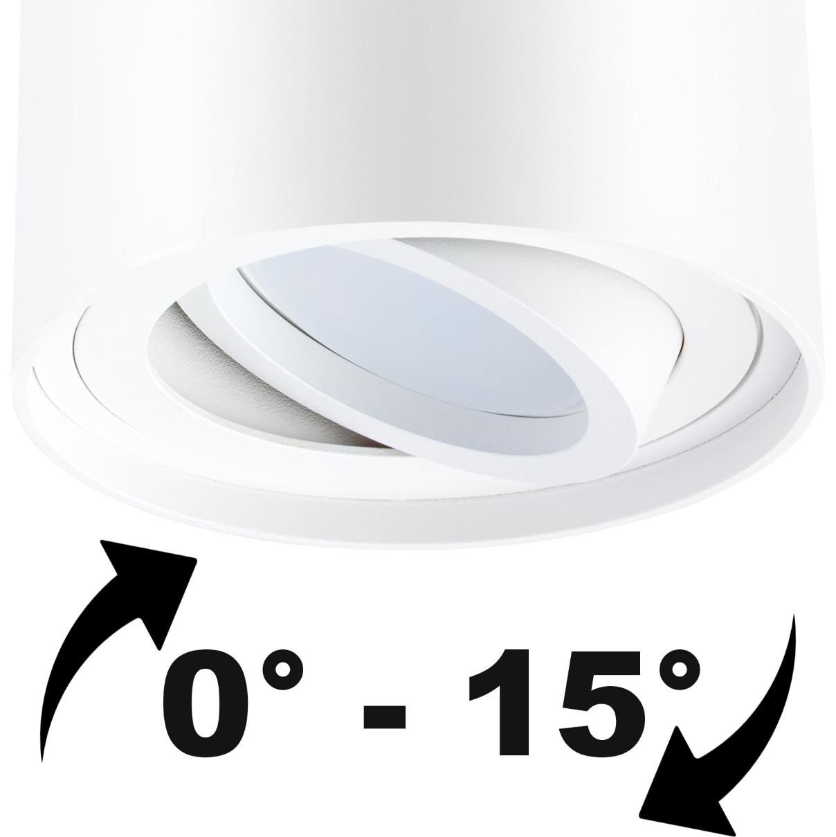 Oprawa Natynkowa HALOGENOWA Spot Tuba Ruchoma GU10 Okrągła Biała 115mm AMAT-L LUMILED - druga cecha produktu