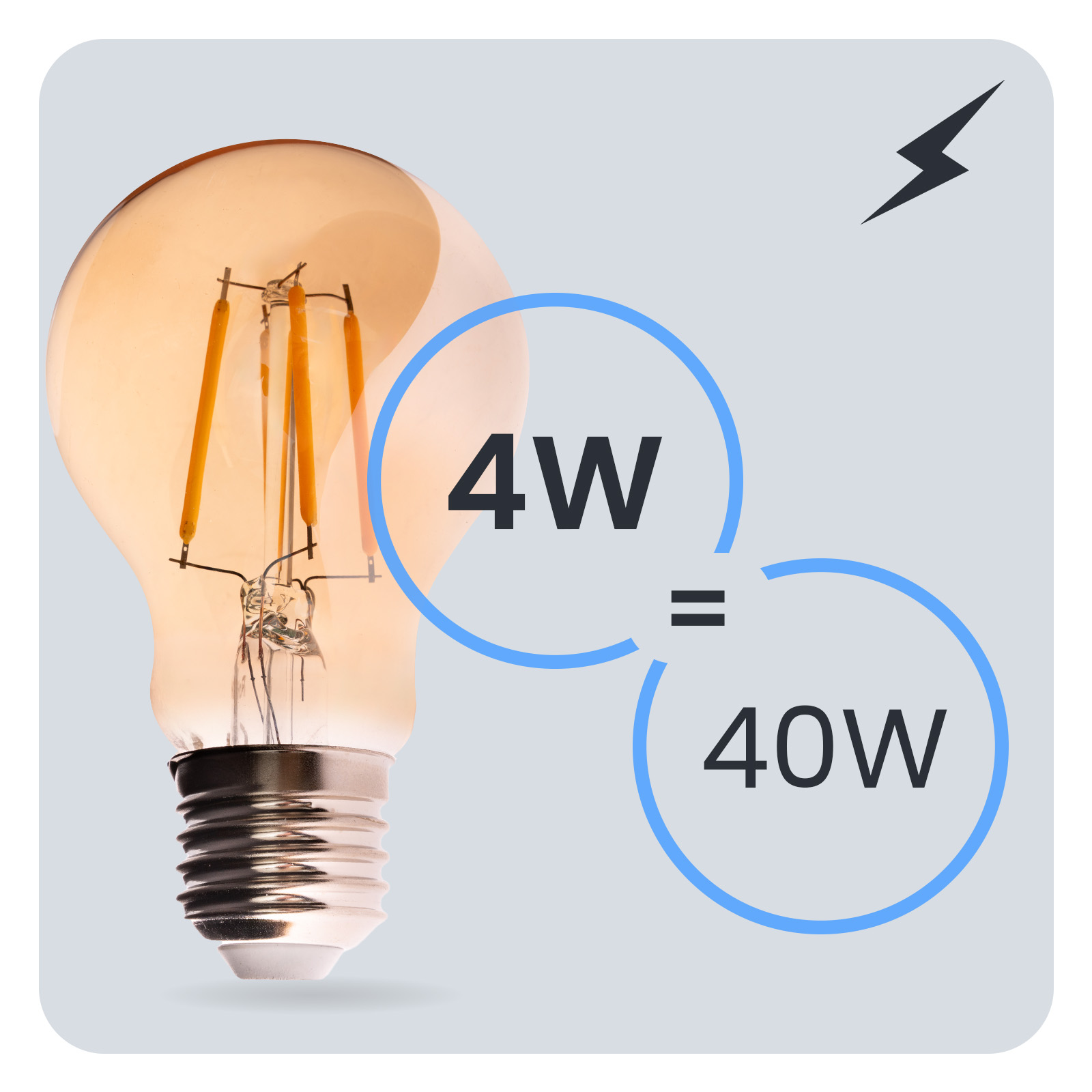 6x Żarówka LED E27 A60 4W 470LM = 40W 2000K Ciepła 360° Filament Amber LUMILED - trzecia cecha produktu