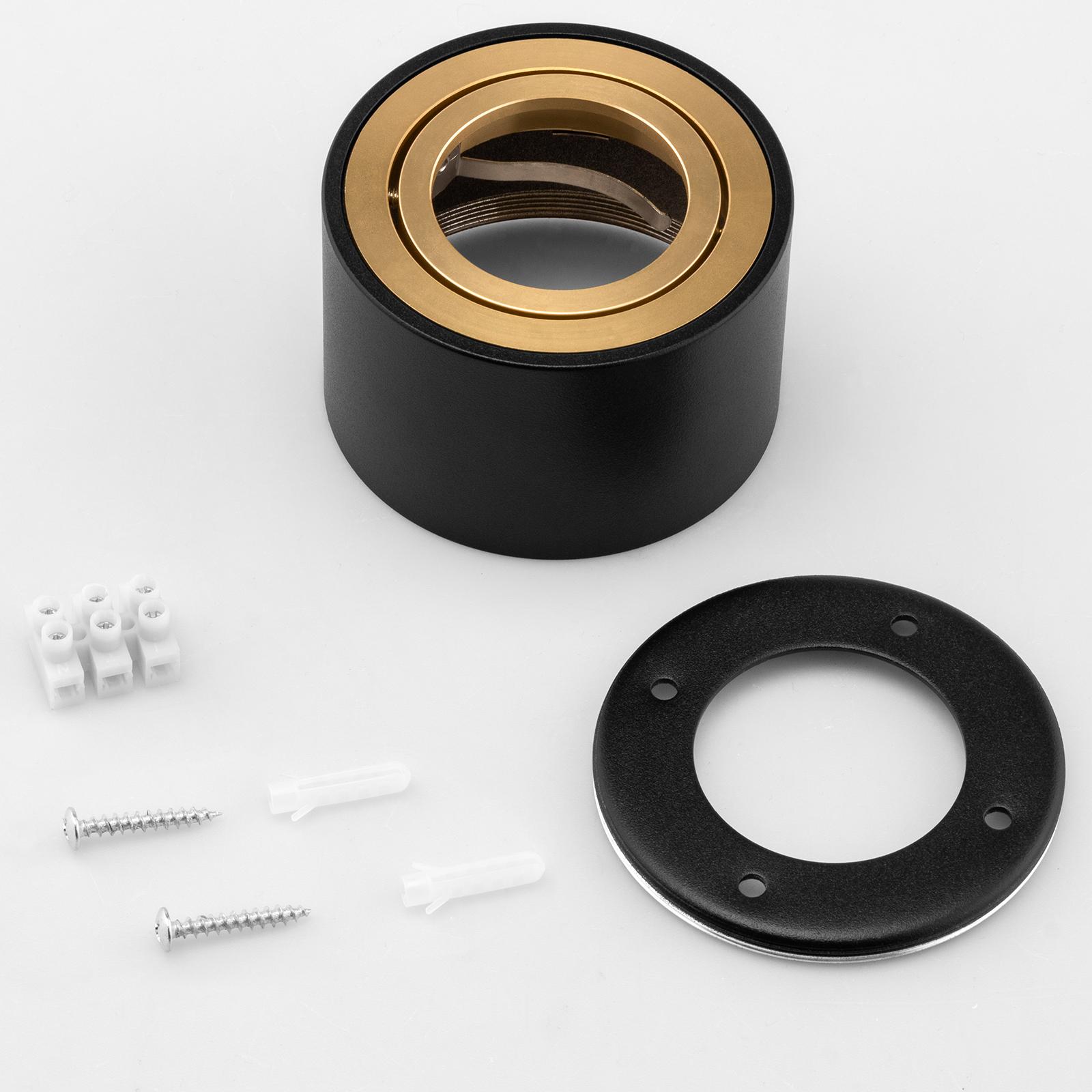 Oprawa Natynkowa HALOGENOWA Spot Tuba Ruchoma Okrągła Czarno-Złota 50mm AMAT-S LUMILED - skład produktu