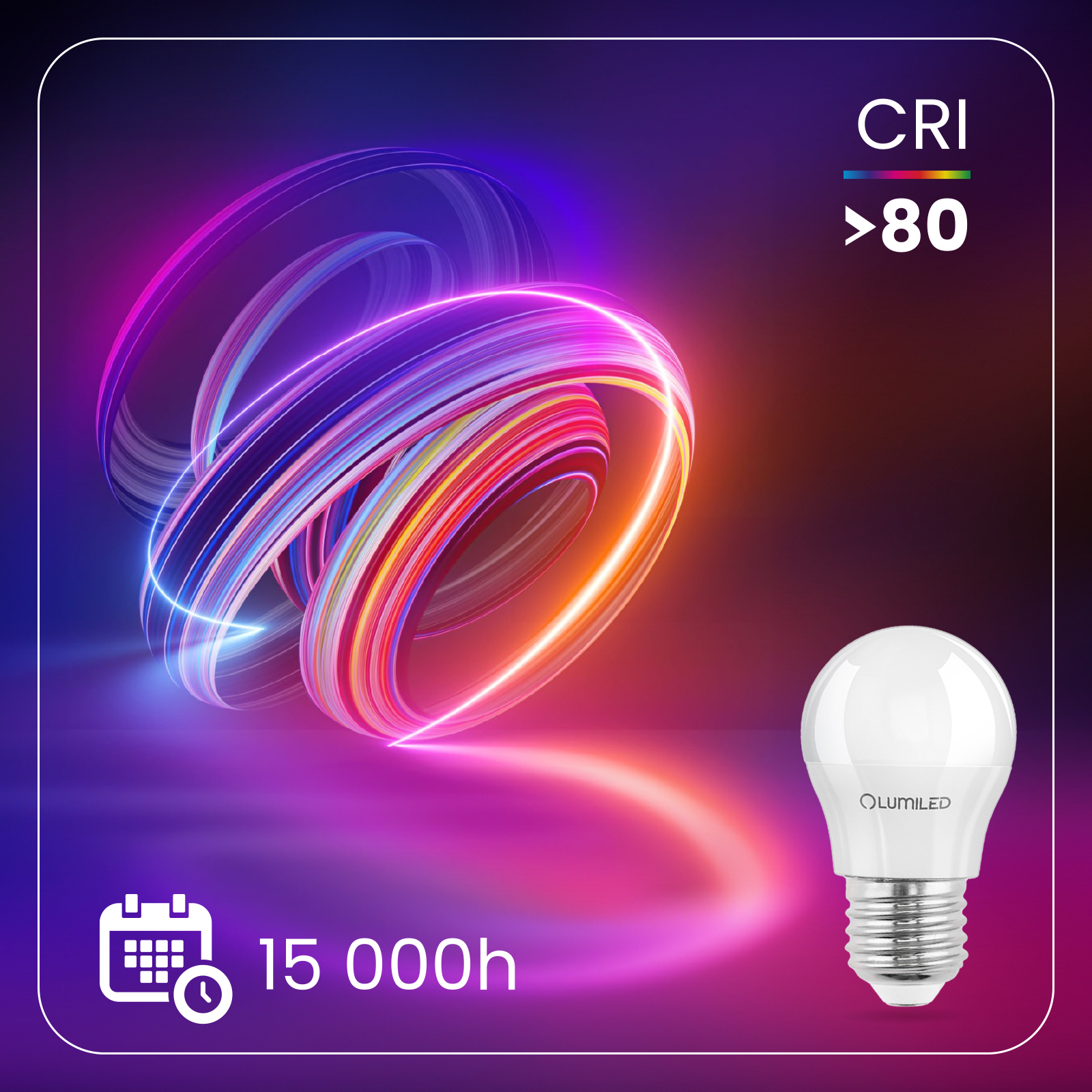 Żarówka LED E27 Kulka P45 8W = 60W 806lm 3000K Ciepła 180° LUMILED - druga cecha produktu
