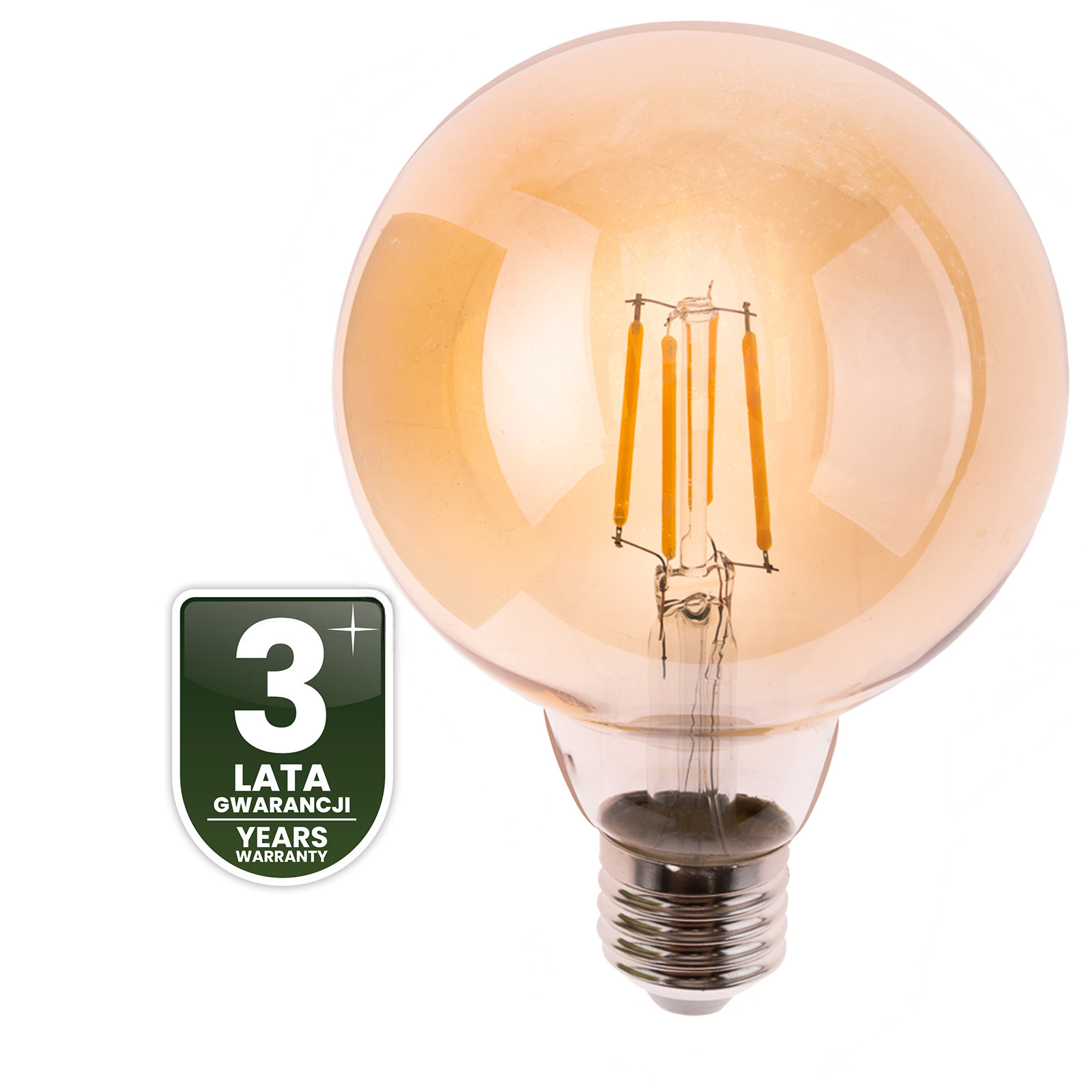 3x Żarówka LED E27 Kula G95 4W = 40W 470LM 2000K Ciepła 360° Bursztynowa Filament LUMILED - czwarta cecha produktu