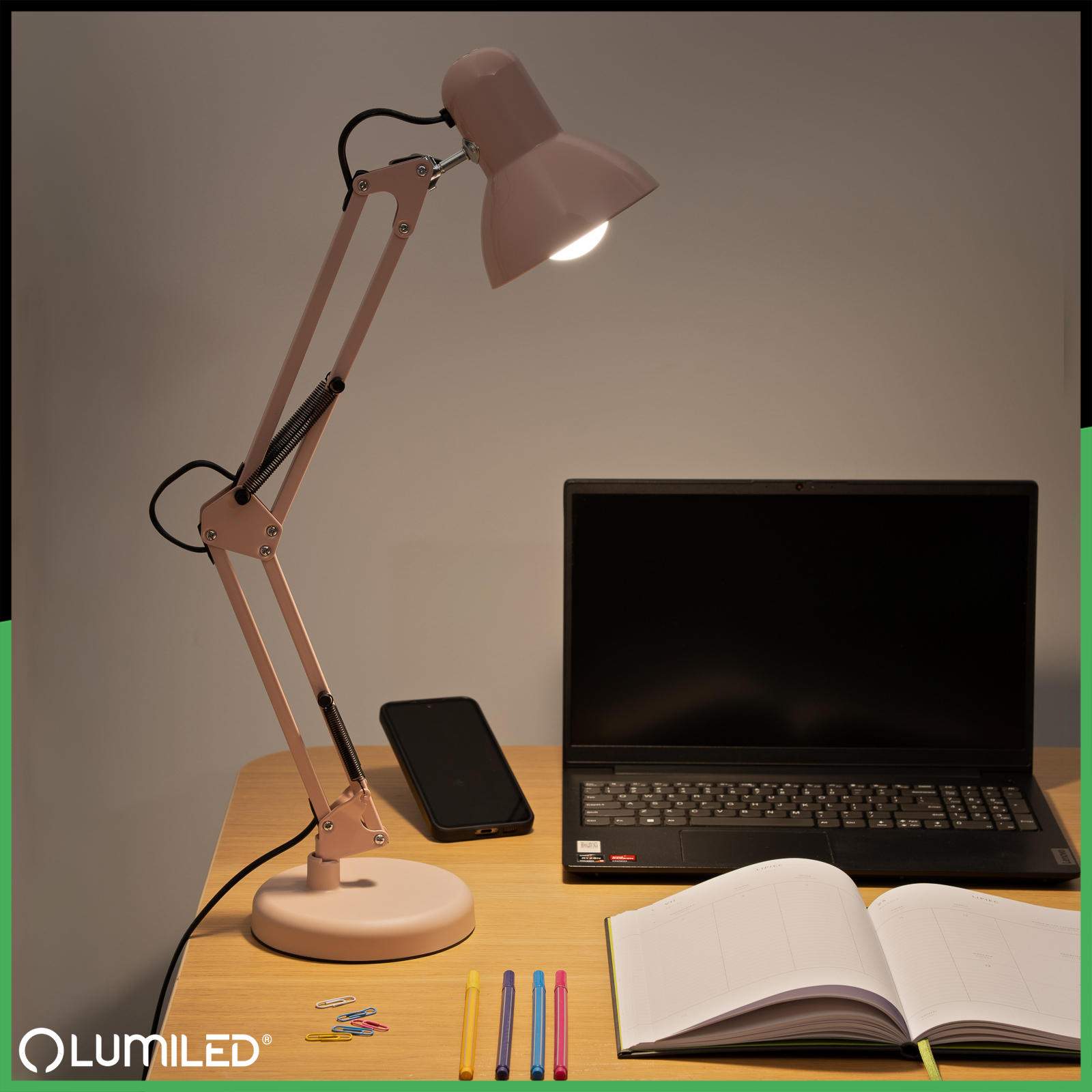 Lampka Biurkowa Kreślarska Stołowa E27 TOBI Pastelowy Różowy Lumiled + uchwyt na blat - obszar zastosowań