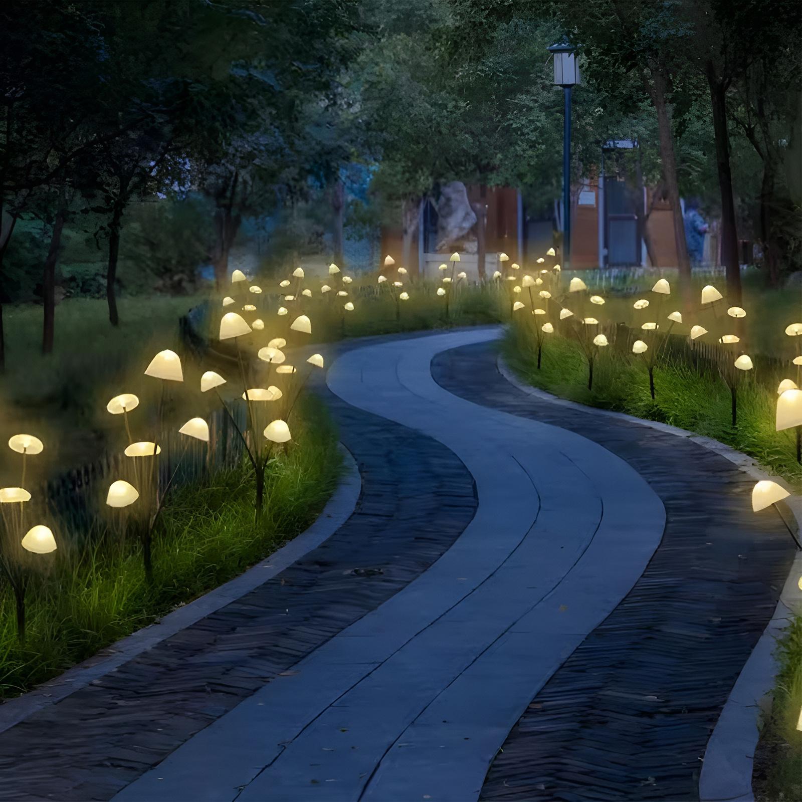 2x Lampa Solarna Ogrodowa LED Wbijana Słupek Zewnętrzny Grzybki IP65 Drzewko Solarne CARI LUMILED - pierwsza cecha produktu