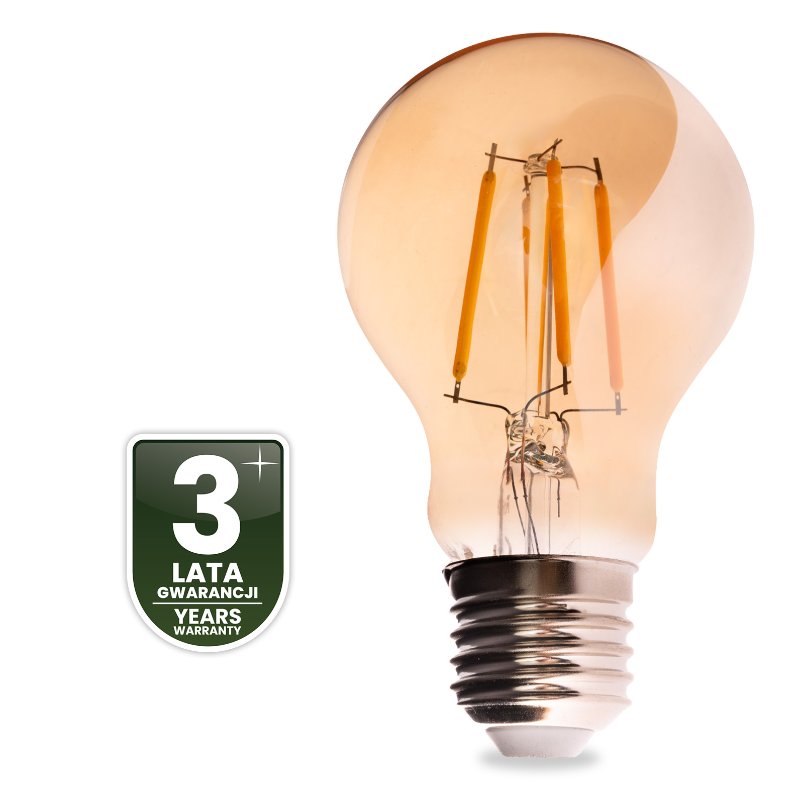 Żarówka LED E27 A60 4W 470LM = 40W 2000K Ciepła 360° Filament Amber LUMILED - czwarta cecha produktu