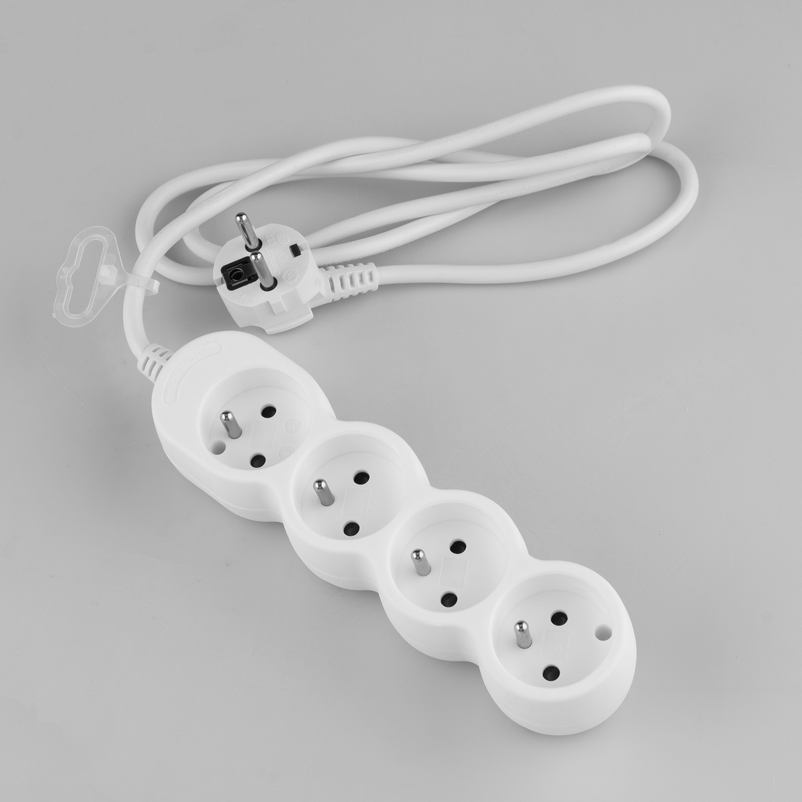 Przedłużacz Sieciowy Kabel z Uziemieniem Listwa Zasilająca 4 Gniazda 1.5m Biały Sznur Lendo Lumiled - skład produktu