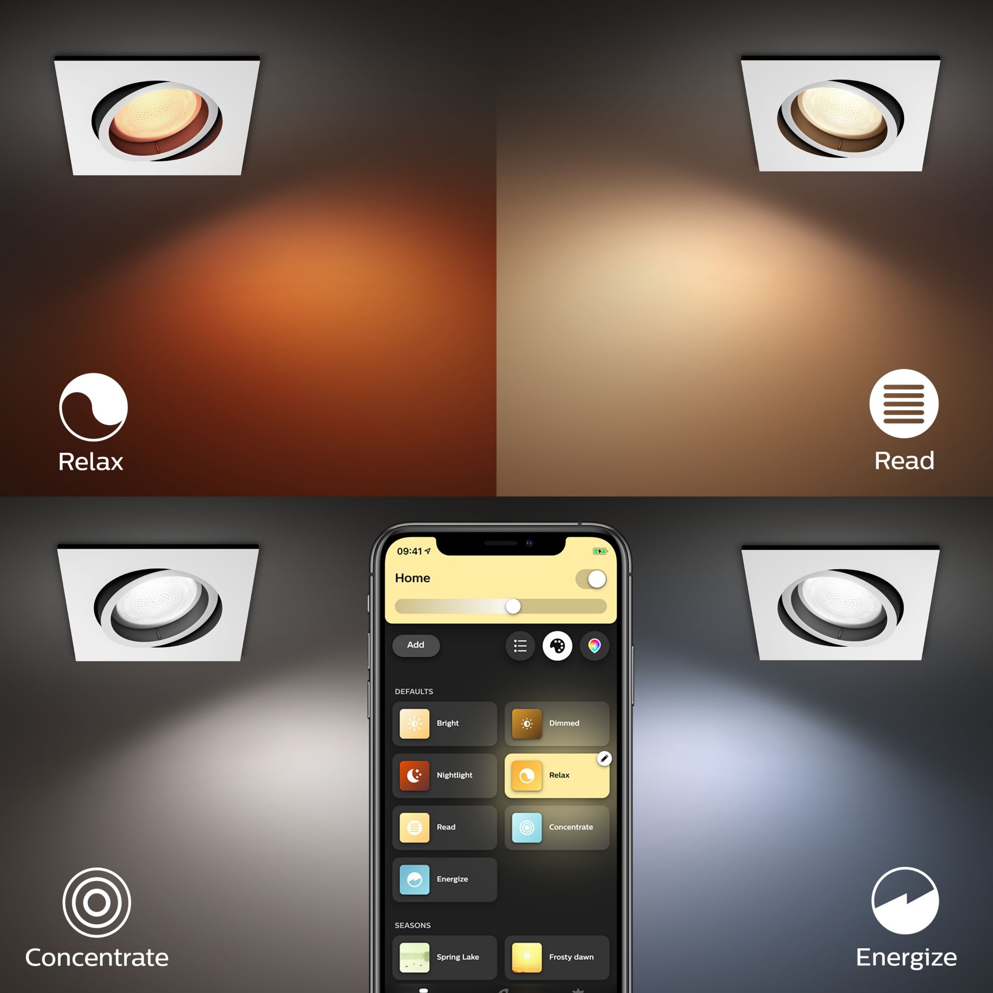 Oprawa Podtynkowa Wpuszczana LED 4.2W 400lm IP20 White and Color Ambiance RGB + TW Biała Inteligentna SMART Zigbee Bluetooth Centura Philips HUE - trzecia cecha produktu