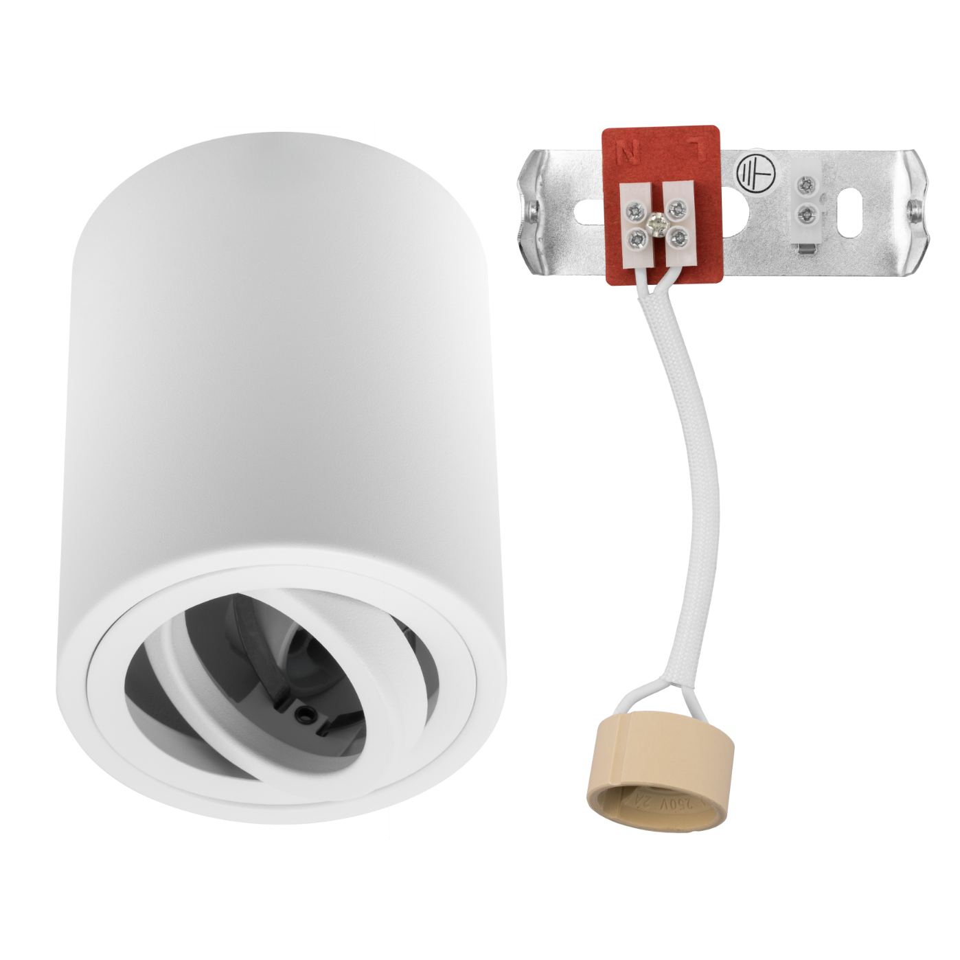Oprawa Natynkowa HALOGENOWA Spot Tuba Ruchoma LUNDO GU10 LUMILED Okrągła Biała 80mm - trzecia cecha produktu