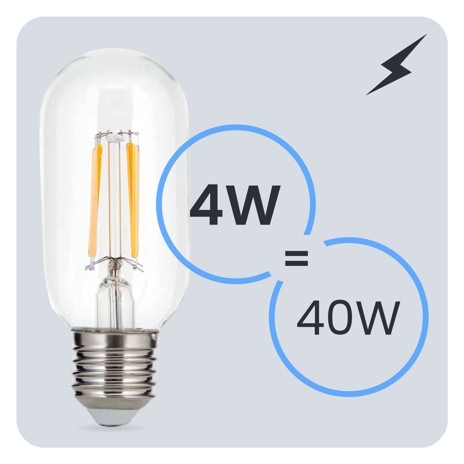 Żarówka LED E27 T45 FILAMENT 4W = 40W 470LM 3000K Ciepła 360° Ozdobna LUMILED - trzecia cecha produktu