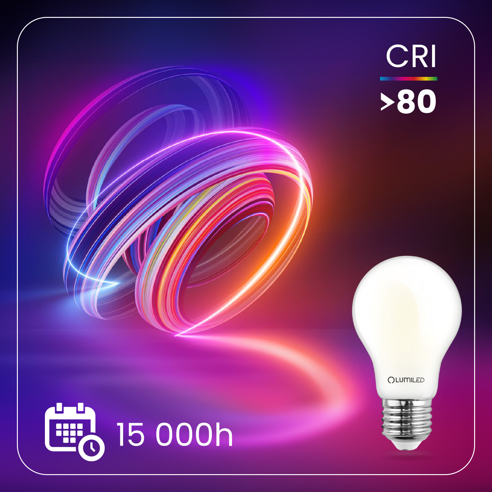 Żarówka LED E27 A60 11W = 100W 1521lm 4000K Neutralna 360° FILAMENT LUMILED - druga cecha produktu