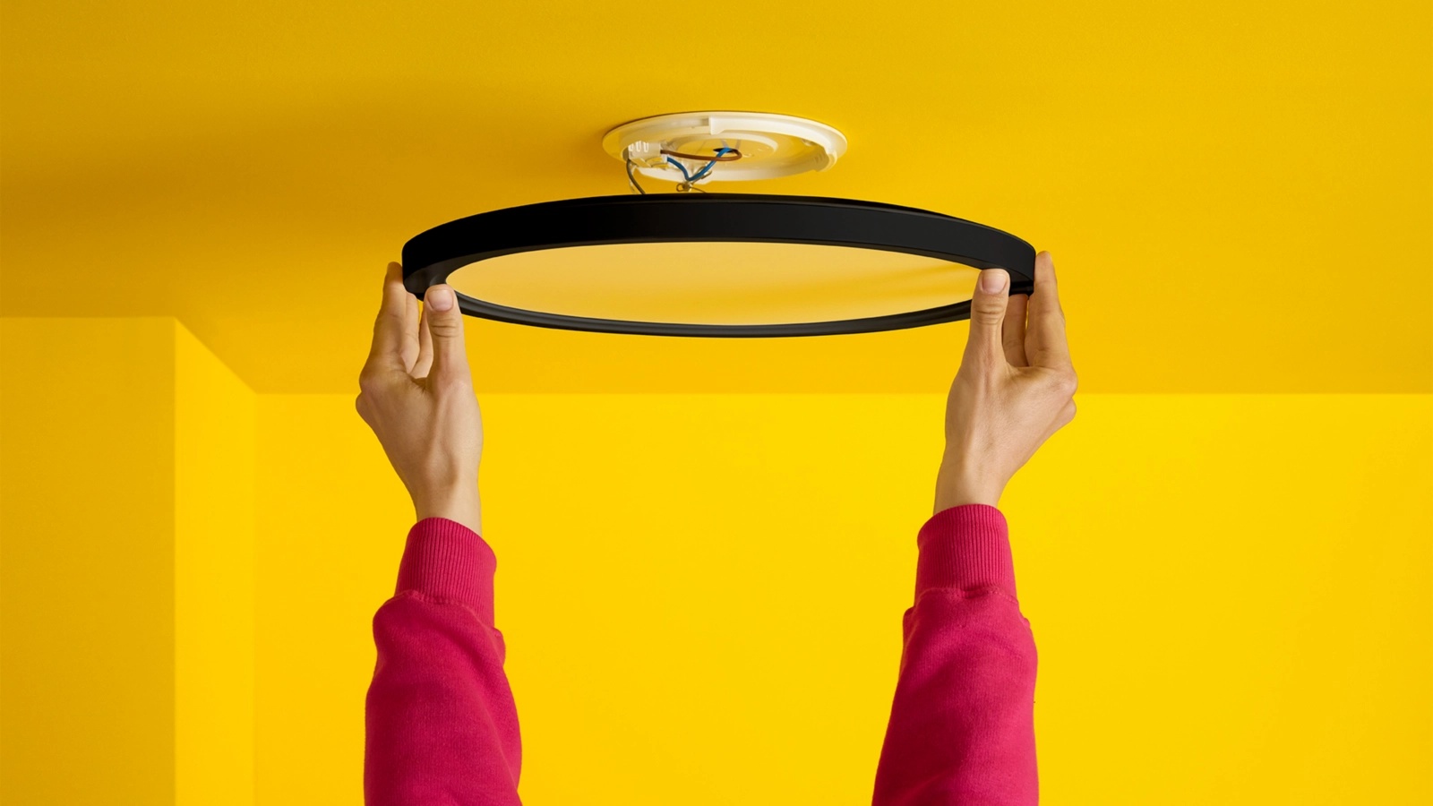 Plafon LED Lampa Sufitowa Natynkowa 22W 2600lm 2700-6500K RGB + TW 42.3cm Czarna Okrągła Inteligentna SMART WiFi Bluetooth Aplikacja Superslim WiZ - czwarta cecha produktu