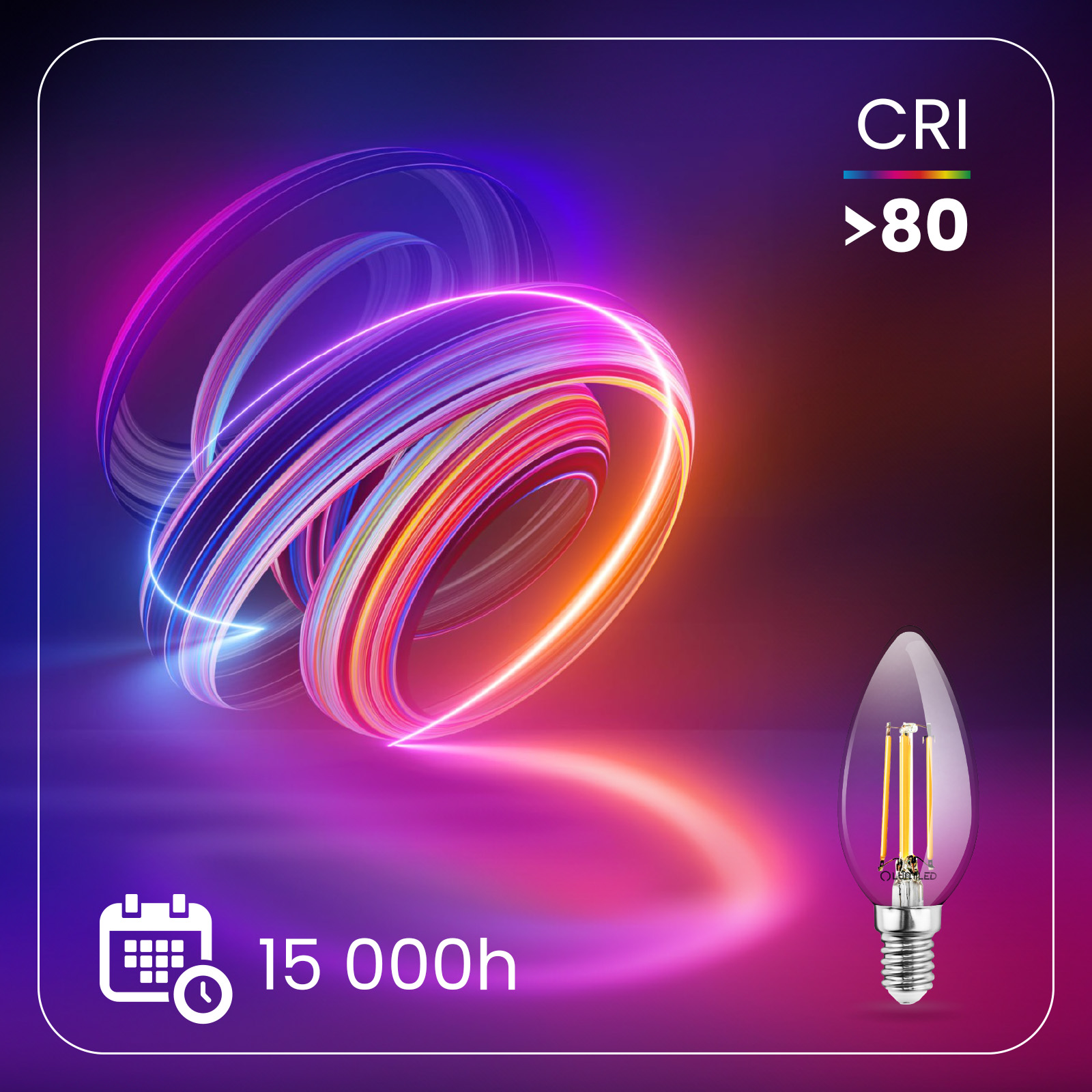 Żarówka LED E14 Świeczka B35 4W = 40W 470lm 4000K Neutralna 360° FILAMENT LUMILED - druga cecha produktu