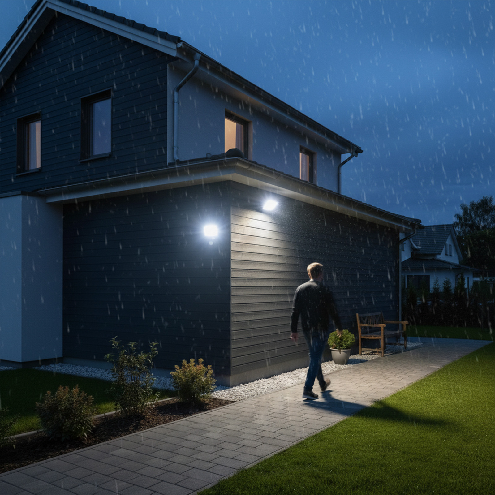 Naświetlacz LED Halogen Zewnętrzny Reflektor 50W 6500K 4500lm IP65 z Czujnikiem Ruchu i Zmierzchu SENSOR FLOODLIGHT LUX OSRAM - obszar zastosowań