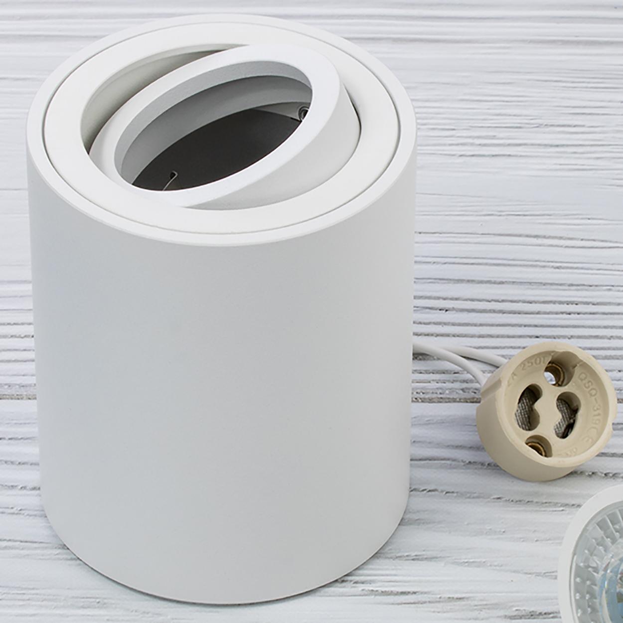 Oprawa Natynkowa HALOGENOWA Spot Tuba Ruchoma GU10 Okrągła Biała 84mm AMAT-M LUMILED - skład produktu