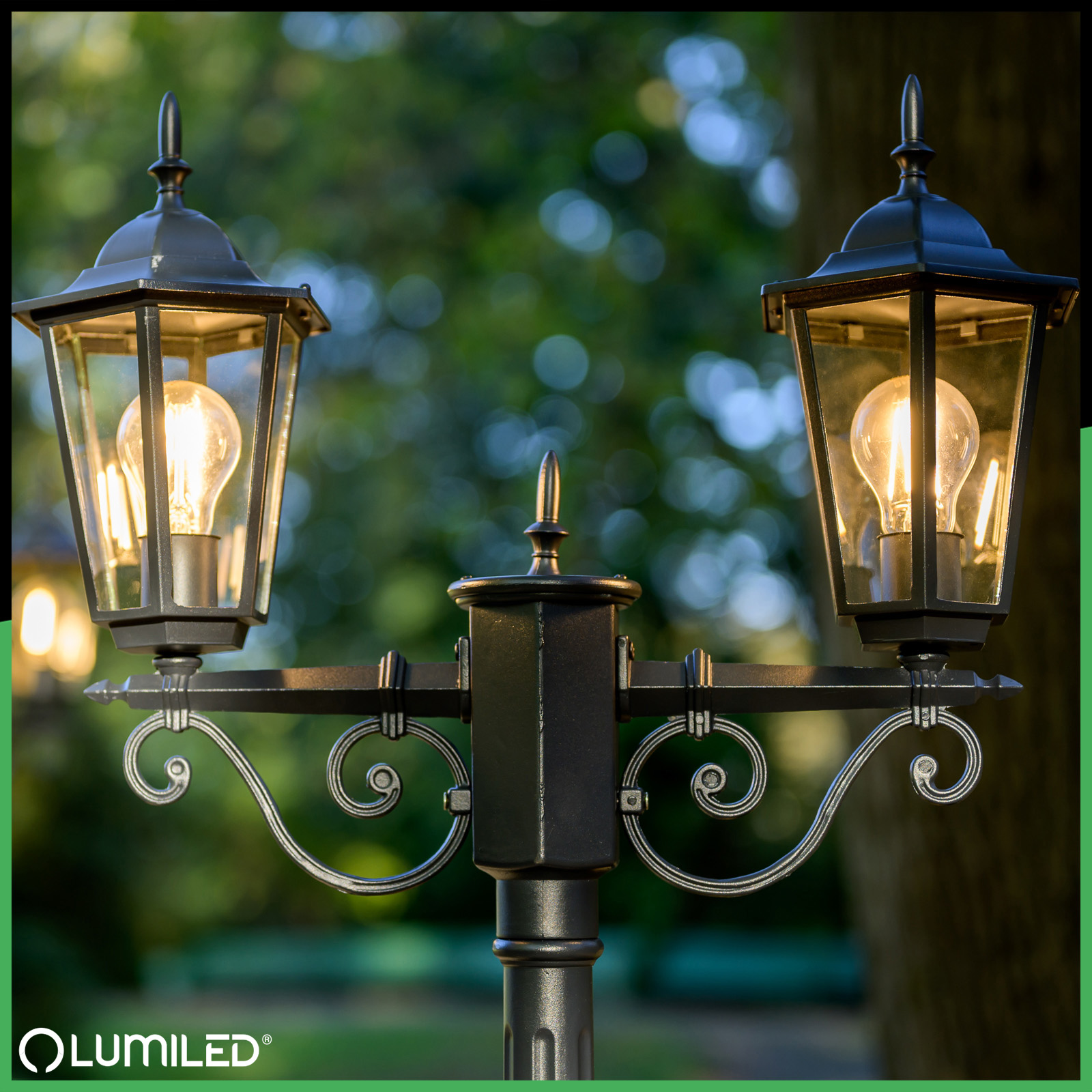 Lampa Ogrodowa Stojąca LED Słupek 2m 2x E27 Latarnia Zewnętrzna Dekoracyjna BELLIS LUMILED - trzecia cecha produktu