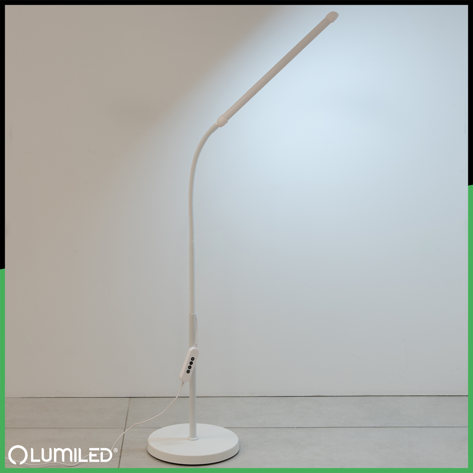 Lampa Stojąca Podłogowa Stołowa LED 14W CCT Ściemnialna z Regulacją Wysokości LONGA 2 Biała LUMILED - trzecia cecha produktu