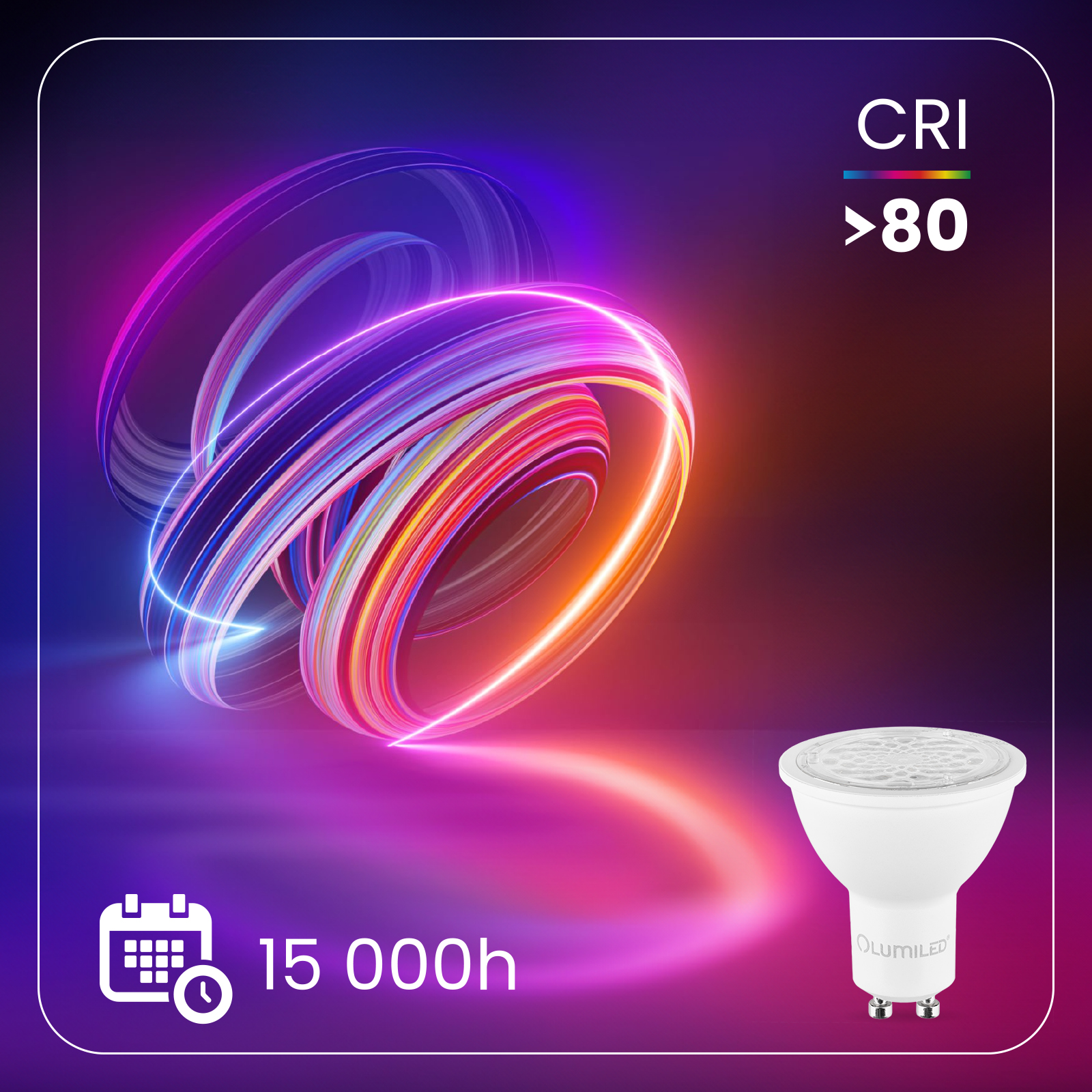 Żarówka LED GU10 Reflektor PAR16 6W = 50W 580lm 4000K Neutralna 24° 36° 60° LUMILED - druga cecha produktu