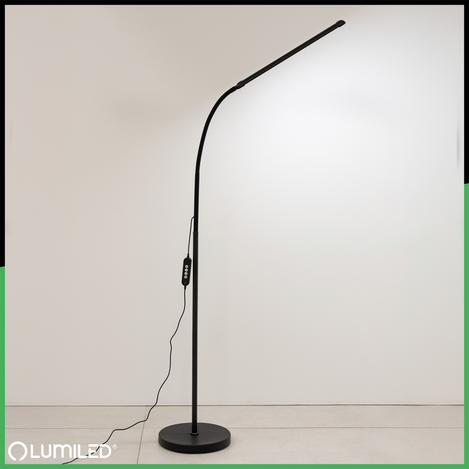 Lampa Stojąca Podłogowa Stołowa LED 14W CCT Ściemnialna z Regulacją Wysokości LONGA 2 Czarna LUMILED - trzecia cecha produktu