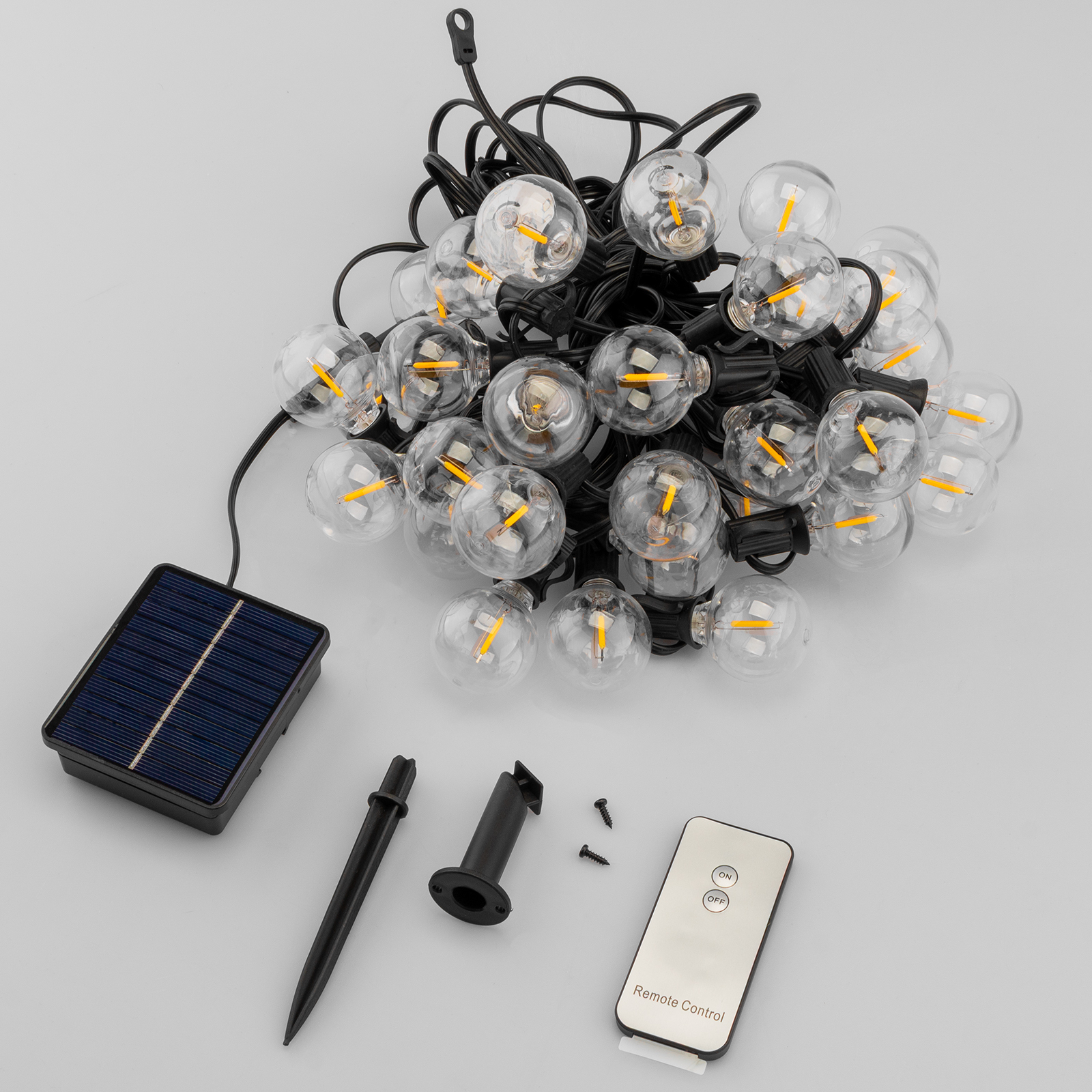 Girlanda Solarna Ogrodowa 30x LED Ozdobne Kuleczki 15,17m Ciepła 3000K + Pilot CALLIS LUMILED - skład produktu
