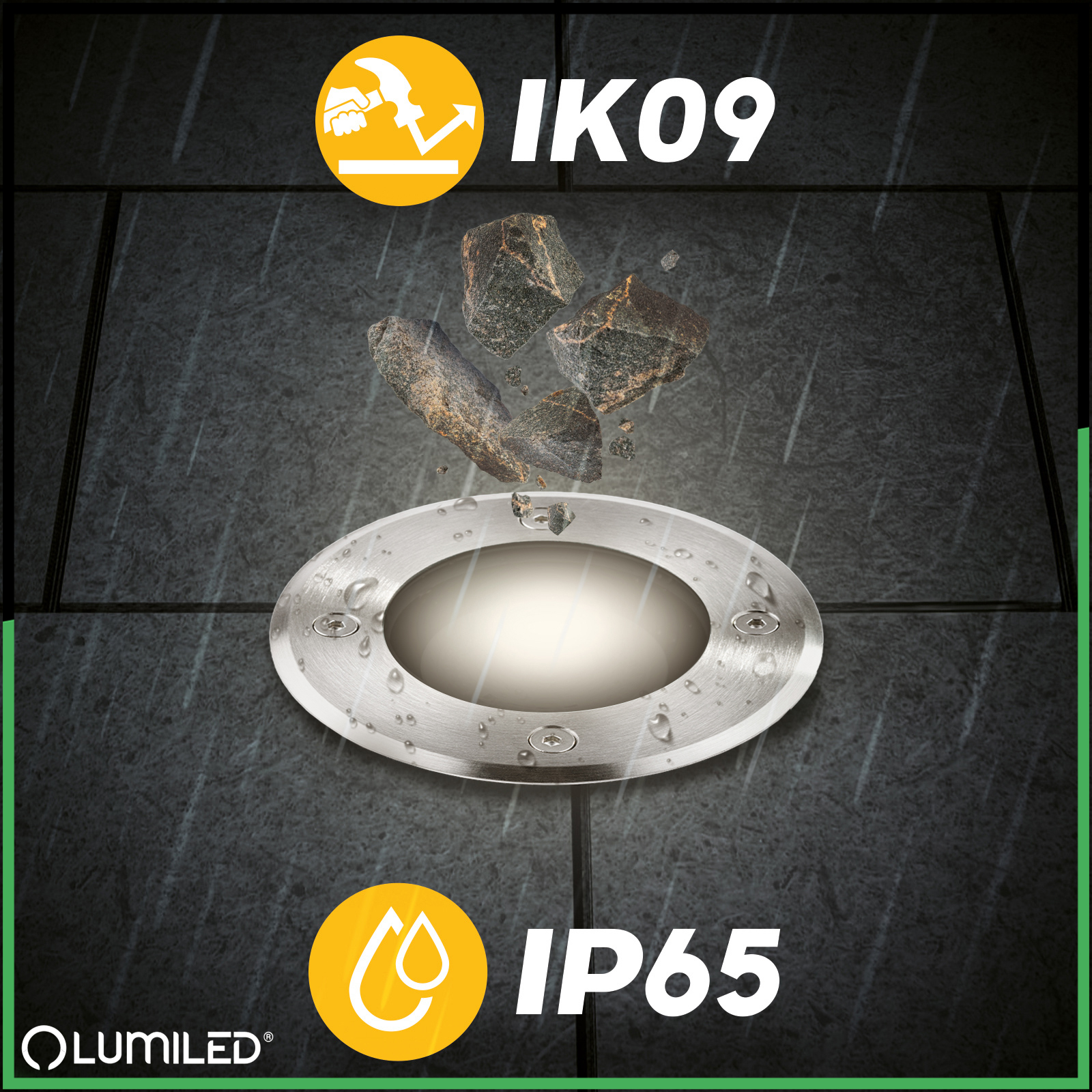 Oprawa Najazdowa Lampa Dogruntowa Wpuszczana GU10 IP65 IK09 Okrągła CATIO 2 LUMILED - pierwsza cecha produktu