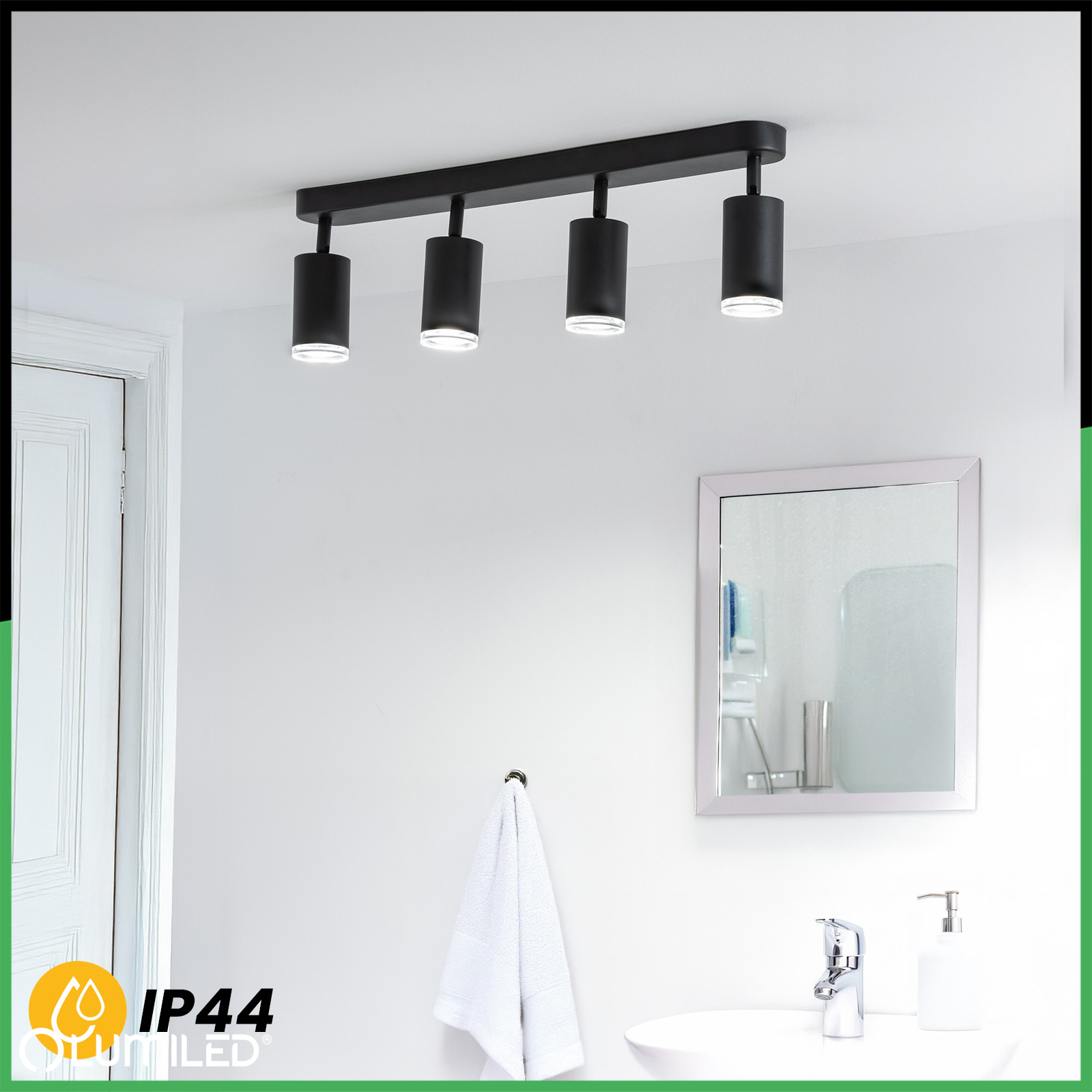 Lampa Sufitowa Reflektor LED Spot 4x GU10 IP44 ADERO Czarna Lumiled - druga cecha produktu