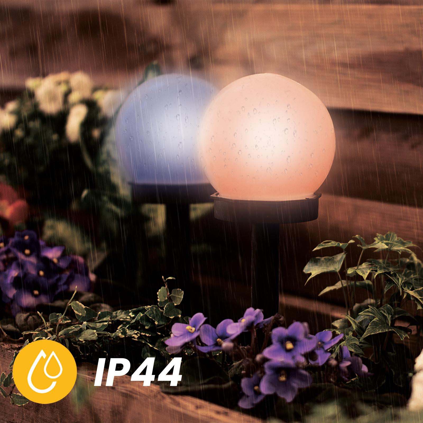 Lampa Solarna Ogrodowa LED ATRIS Wbijana Biała Kula 10cm RGB LUMILED - druga cecha produktu