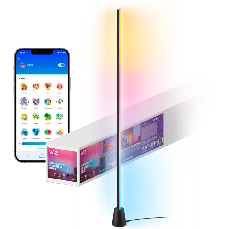 Lampa Podłogowa LED Gamingowa RGBIC Gradient 135cm Floor Light Inteligentna SMART WiFi Bluetooth Aplikacja WiZ - główne zdjęcie produktu