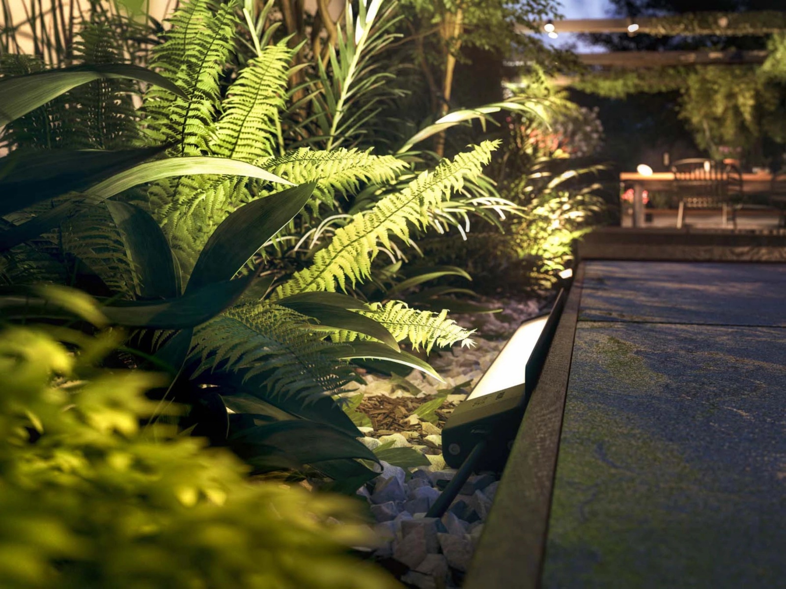 Lampa Ogrodowa Liniowa Zewnętrzna LED 20.5W 1420lm 80cm IP65 White and Color Ambiance RGB + TW Czarna Inteligentna SMART Zigbee Bluetooth Amarant Philips HUE - obszar zastosowań