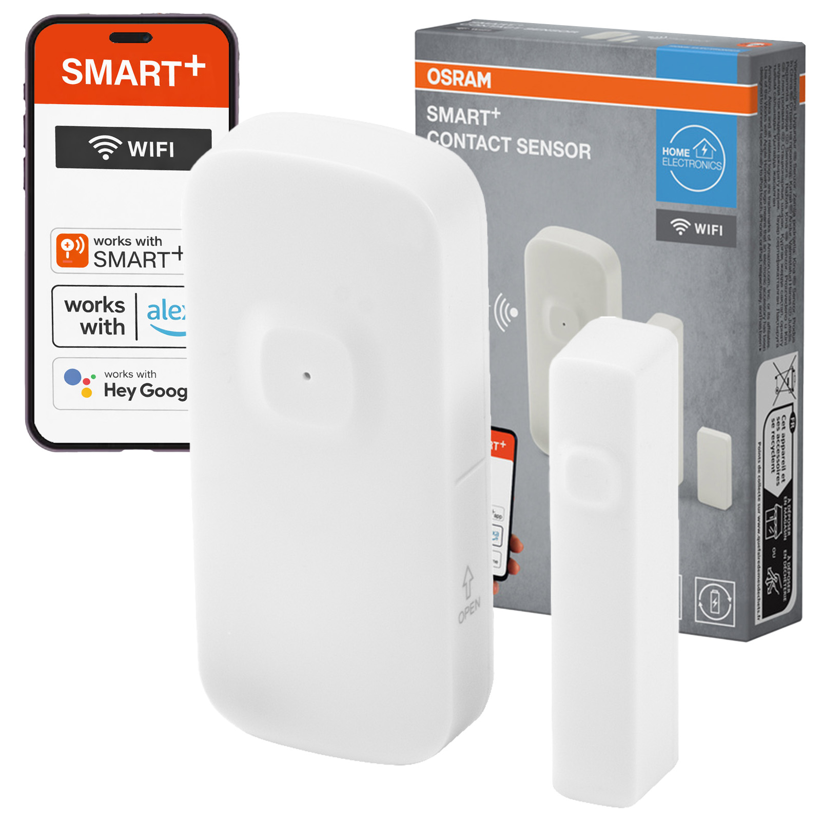 Bezprzewodowy Czujnik Alarm Otwarcia Zamknięcia Drzwi i Okien Biały Osram SMART WiFi - główne zdjęcie produktu
