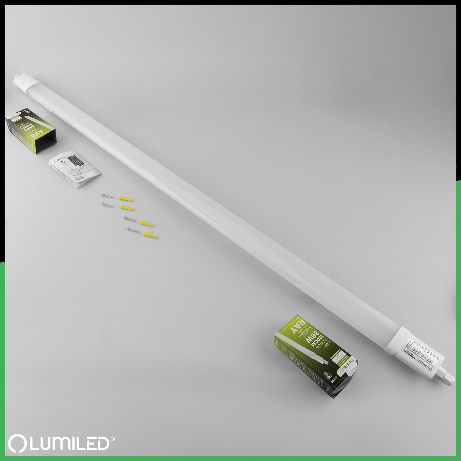 Oprawa Hermetyczna LED Warsztatowa Lampa 120cm do Garażu 36W 4000K Wodoszczelna RAY LUMILED - skład produktu