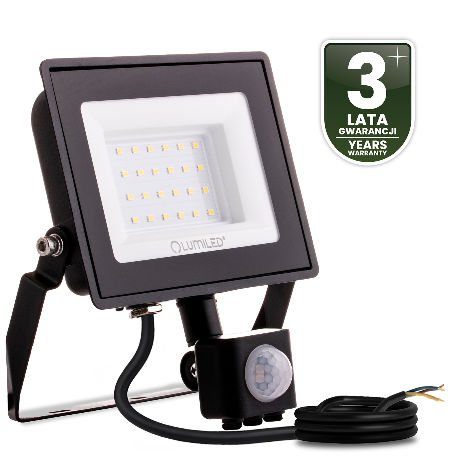 Naświetlacz LED ZUNA2 30W 2700lm 4000K IP44 Czarny Czujnik Ruchu LUMILED - czwarta cecha produktu