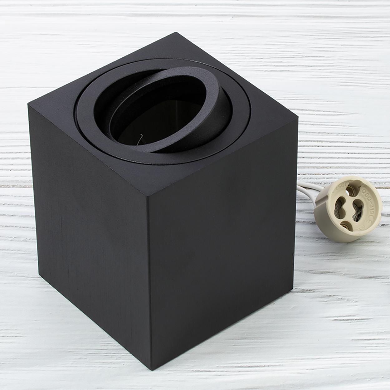 Oprawa Natynkowa HALOGENOWA Spot Tuba Ruchoma GU10 Kwadratowa Czarna 84mm AMAT-M LUMILED - skład produktu