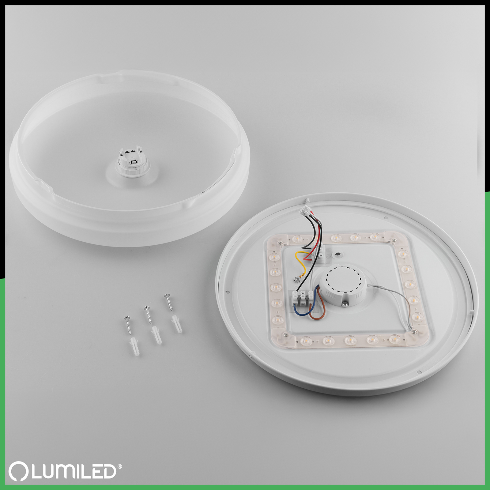Plafon LED Lampa Sufitowa Natynkowa 18W NOTUS 2 Okrągły Czujnik Ruchu IP44 33 cm LUMILED - skład produktu