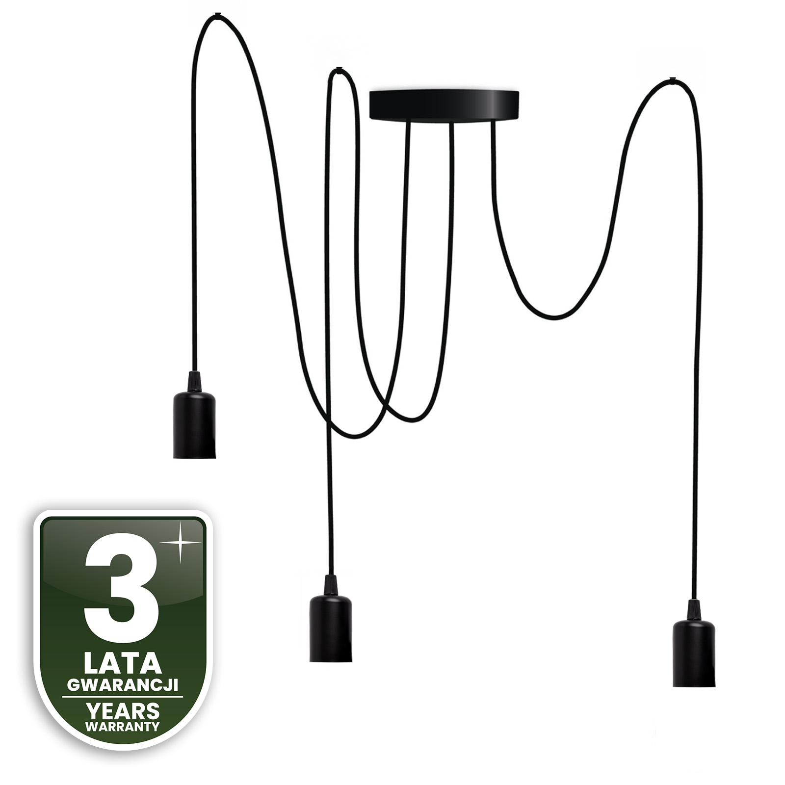 Lampa wisząca sufitowa ARANE PAJĄK 3 ramiona do LED 3x E27 LUMILED - czwarta cecha produktu