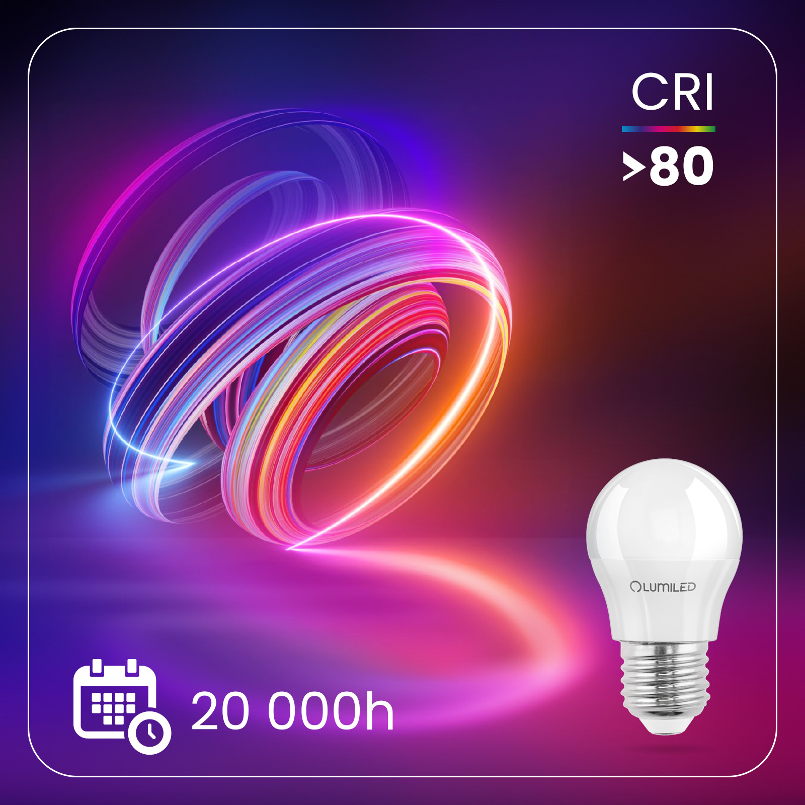 6x Żarówka LED E27 Kulka P45 8W = 60W 880lm 3000K Ciepła 180° LUMILED - druga cecha produktu