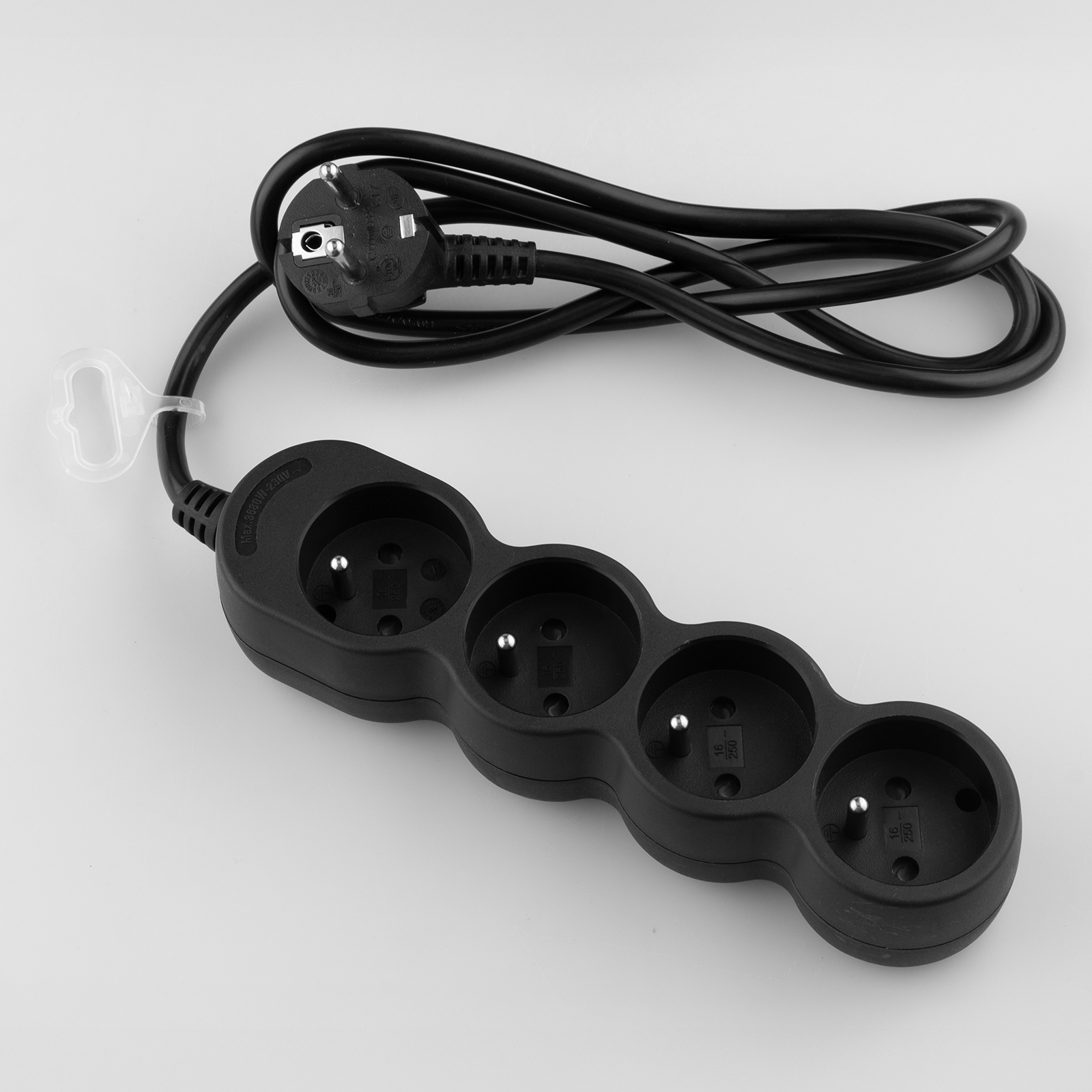 Przedłużacz Sieciowy Kabel z Uziemieniem Listwa Zasilająca 4 Gniazda 1.5m Czarny Sznur Lendo Lumiled - skład produktu