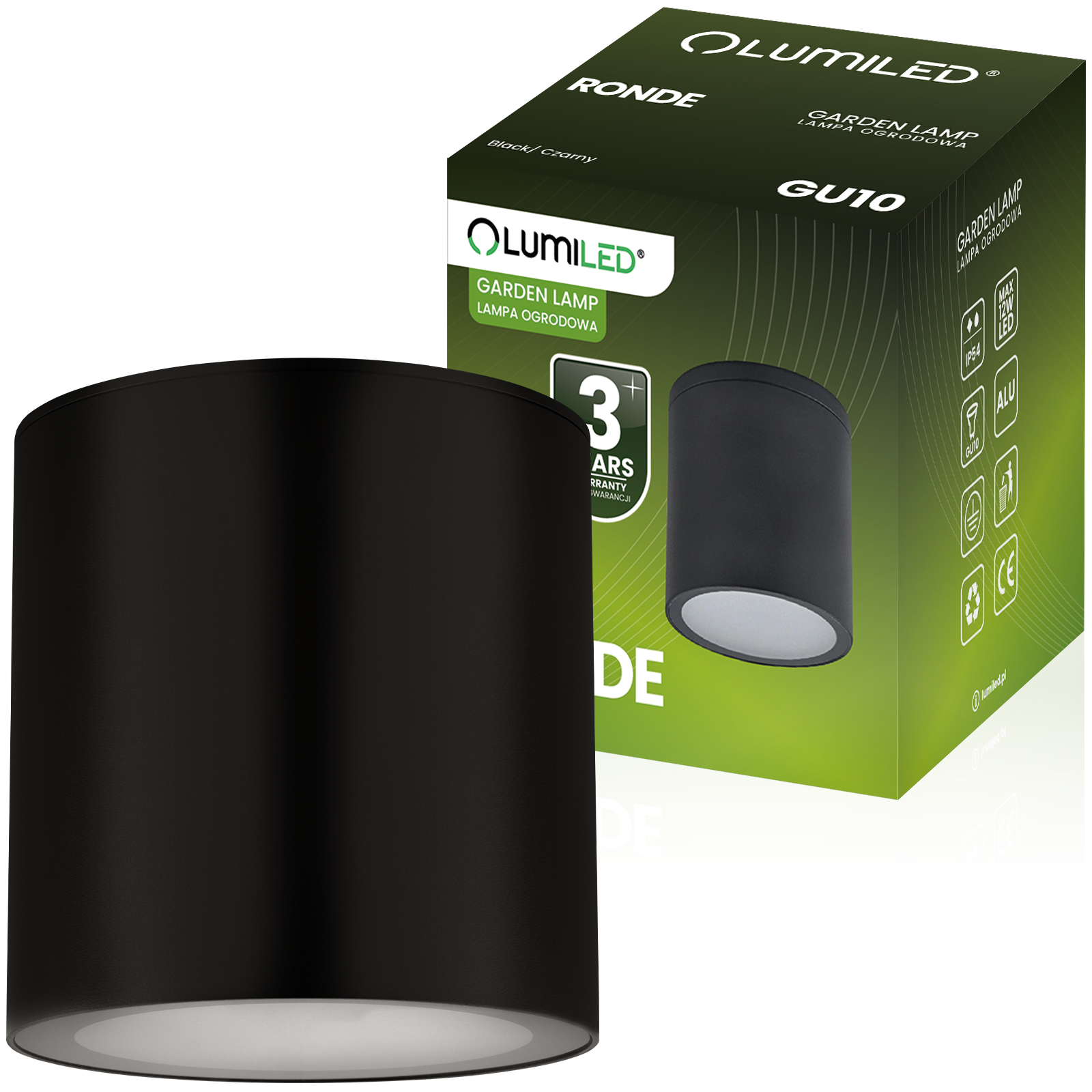 Oprawa Natynkowa Tuba Lampa Ogrodowa Zewnętrzna GU10 LED IP54 Okrągła 95mm RONDE LUMILED - główne zdjęcie produktu