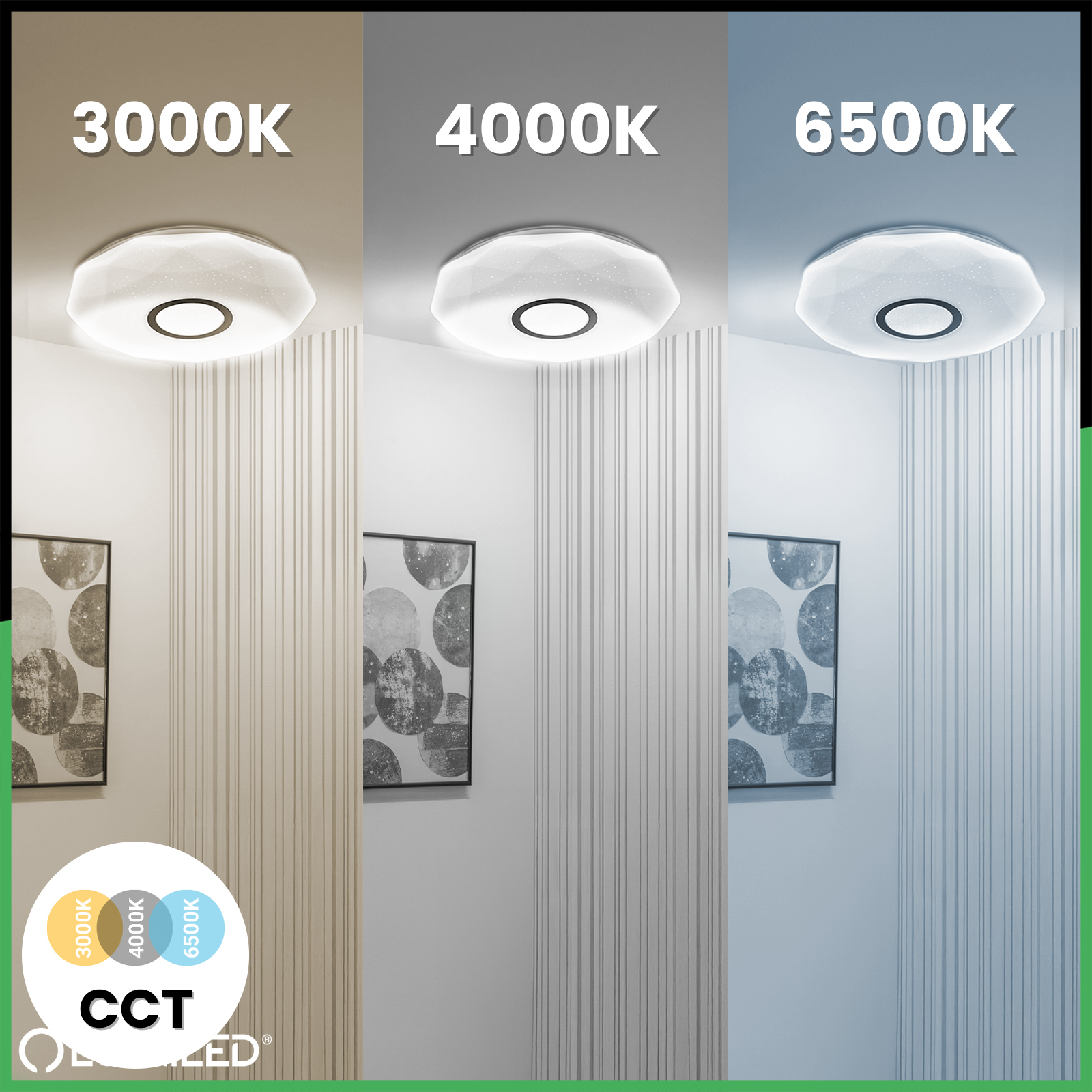 Plafon LED Lampa Sufitowa Natynkowa WESTA 72W CCT Biały Okrągły 50cm + PILOT LUMILED - druga cecha produktu