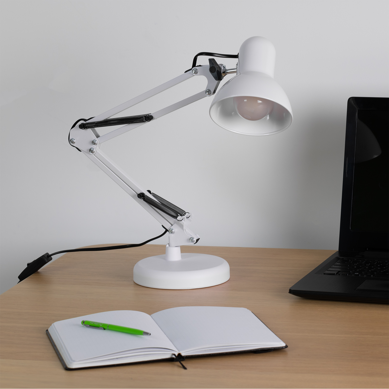 Lampka Biurkowa Kreślarska Stołowa E27 TOBI Biała Lumiled + uchwyt na blat - pierwsza cecha produktu