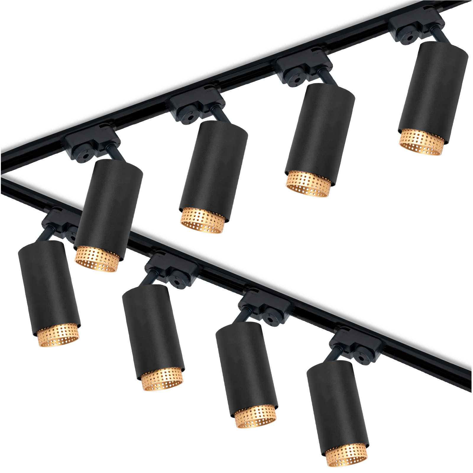ZESTAW Szynoprzewód Listwa Szyna 4m + 8x Lampa Sufitowa Reflektor GU10 Oświetlenie Szynowe LUMILED - główne zdjęcie produktu