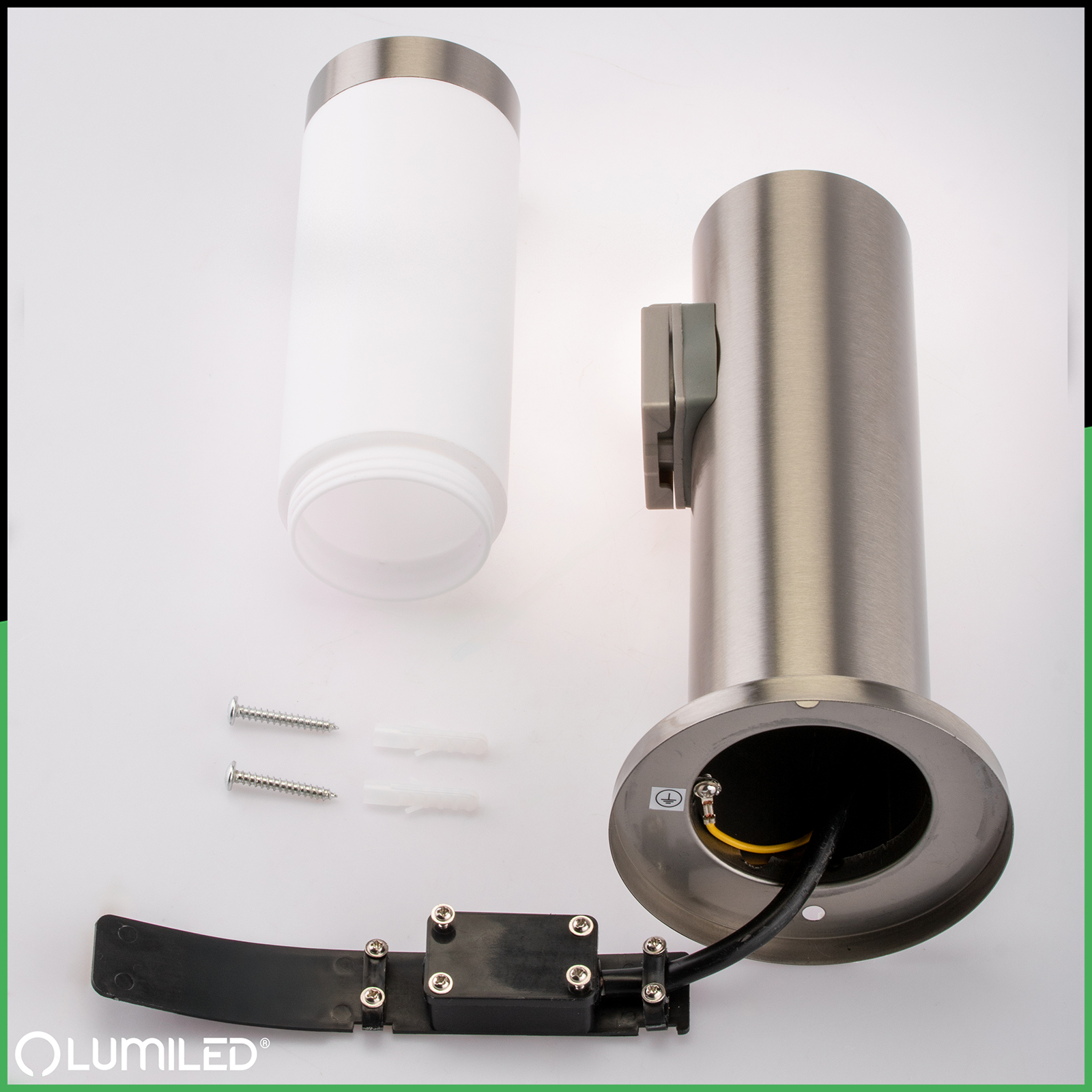 Lampa Ogrodowa Zewnętrzna E27 INOX SŁUPEK 45cm z Gniazdem 230V Lilium LUMILED - skład produktu