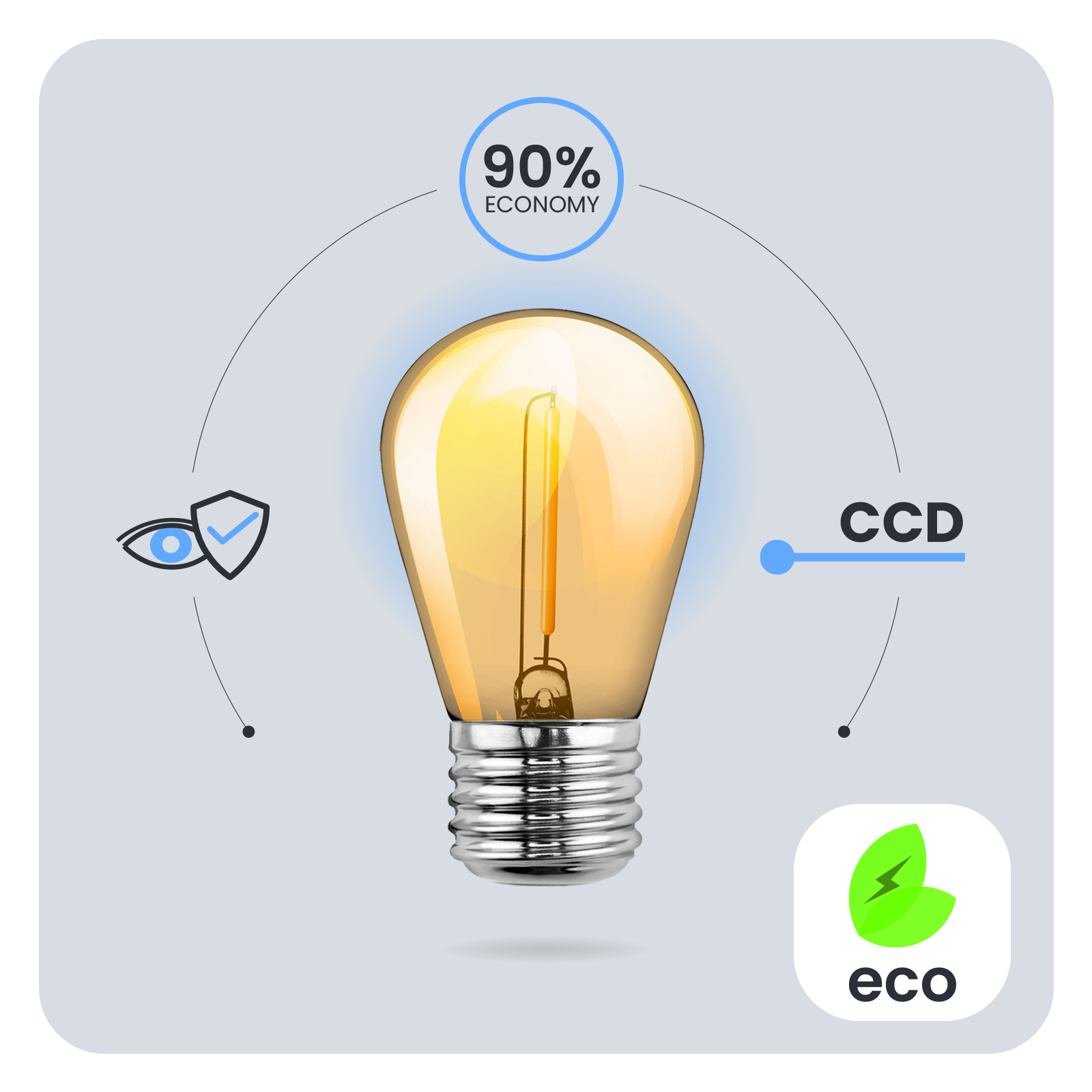 5x Żarówka LED E27 Edison ST14 1,3W = 10W 110lm 2200K Ciepła 360° BURSZTYNOWA FILAMENT LUMILED - pierwsza cecha produktu