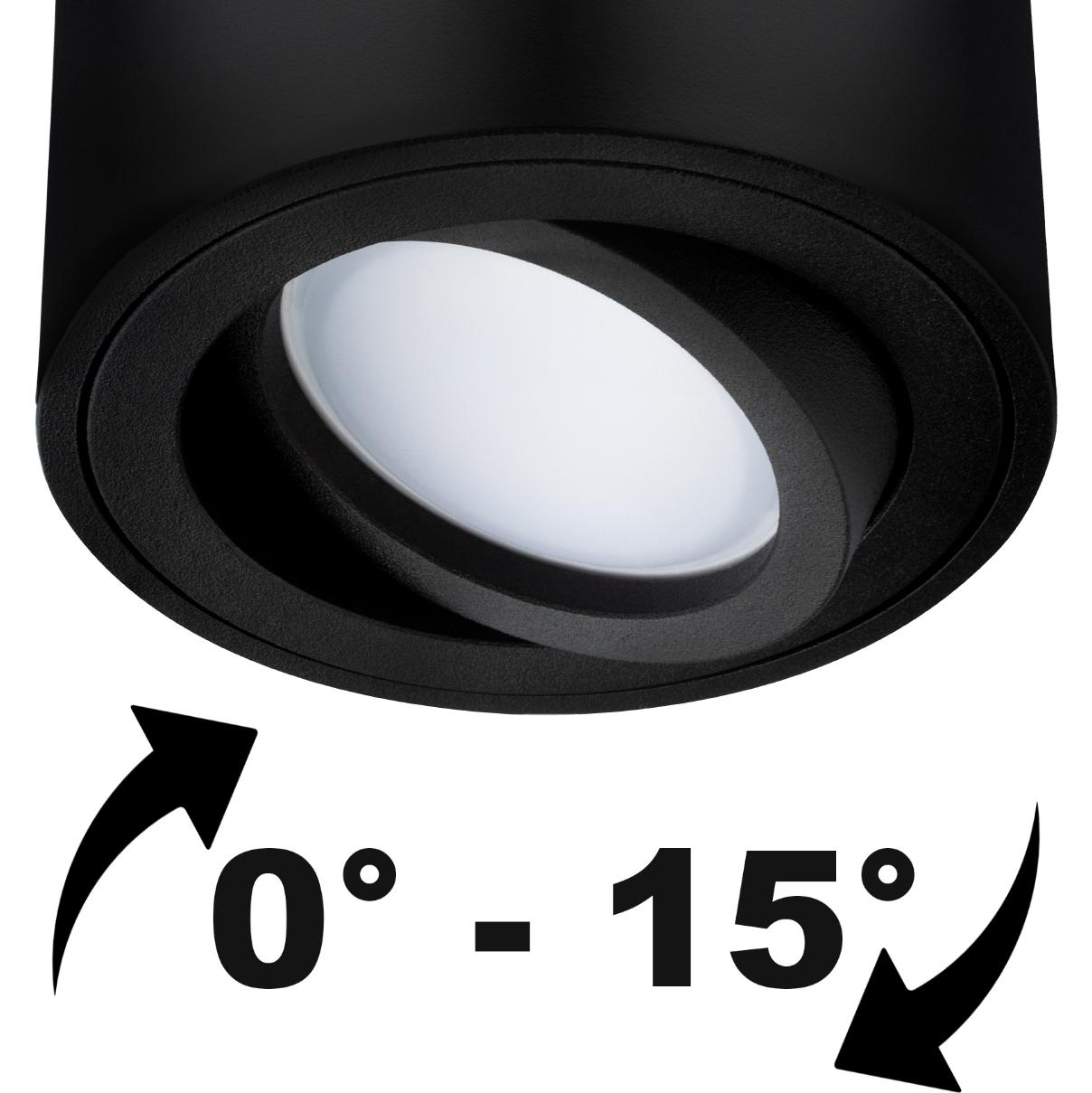 Oprawa Natynkowa HALOGENOWA Tuba Spot Ruchoma Okrągła Czarna 50mm + Wkład LED 5W 3000K  AMAT-S LUMILED - druga cecha produktu