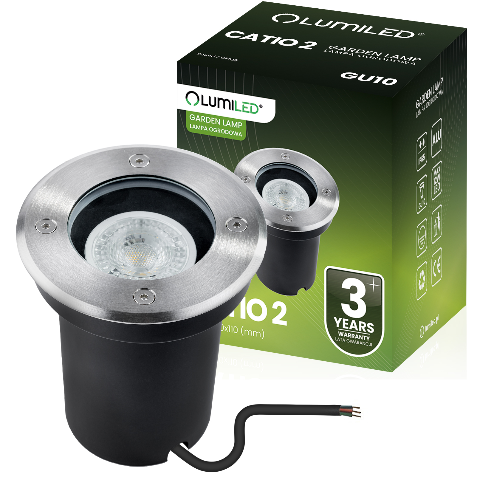 Oprawa Najazdowa Lampa Dogruntowa Wpuszczana GU10 IP65 IK09 Okrągła CATIO 2 LUMILED - główne zdjęcie produktu