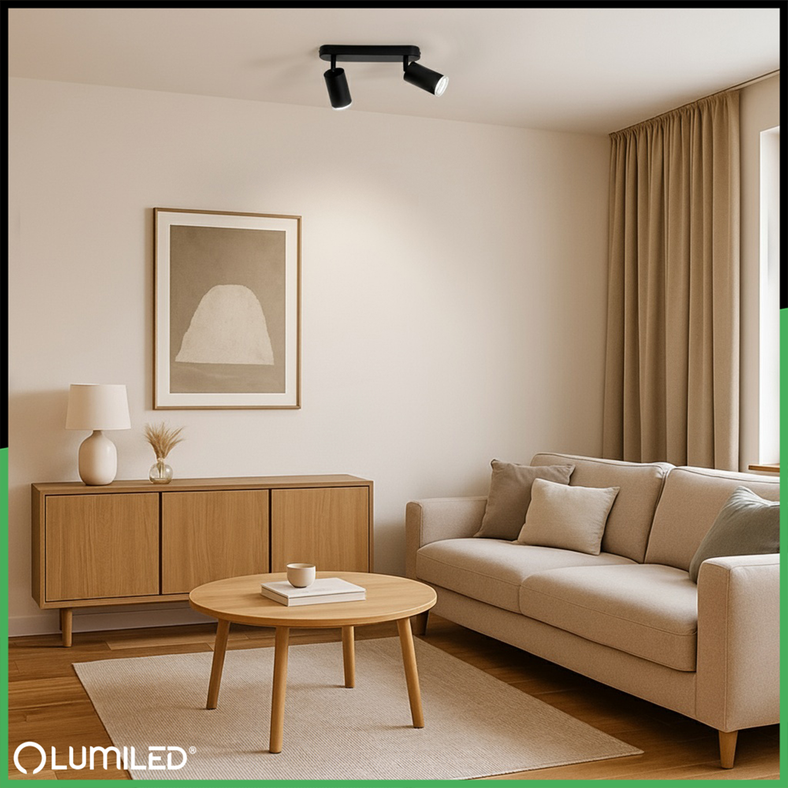 Lampa Sufitowa Reflektor LED Spot 2x GU10 IP44 ADERO Czarna Lumiled - obszar zastosowań