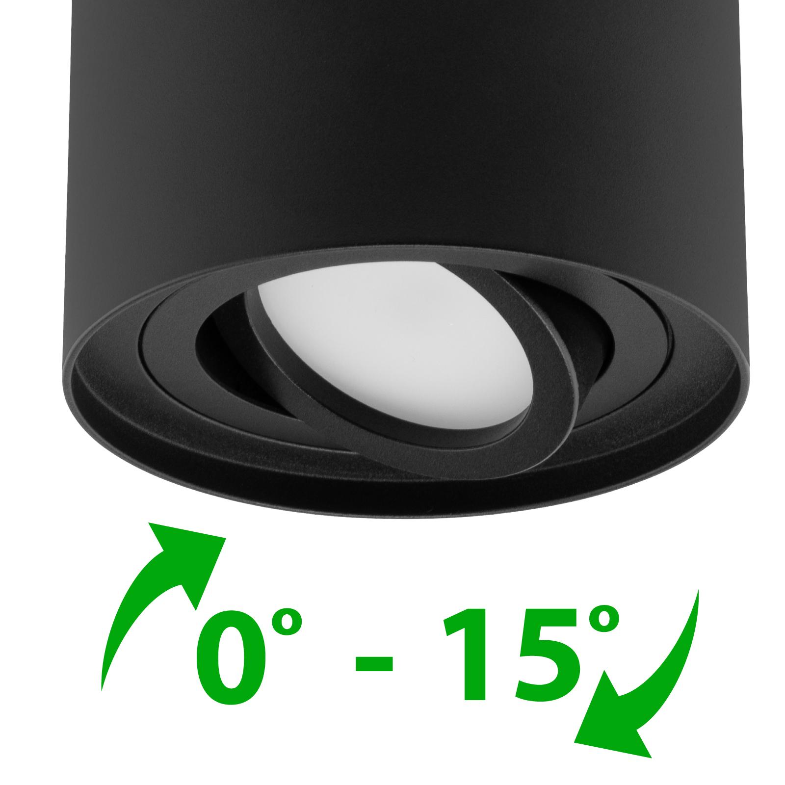 Oprawa Natynkowa HALOGENOWA Spot Tuba Ruchoma GU10 Okrągła Czarna 125mm AMAT-XL LUMILED - druga cecha produktu
