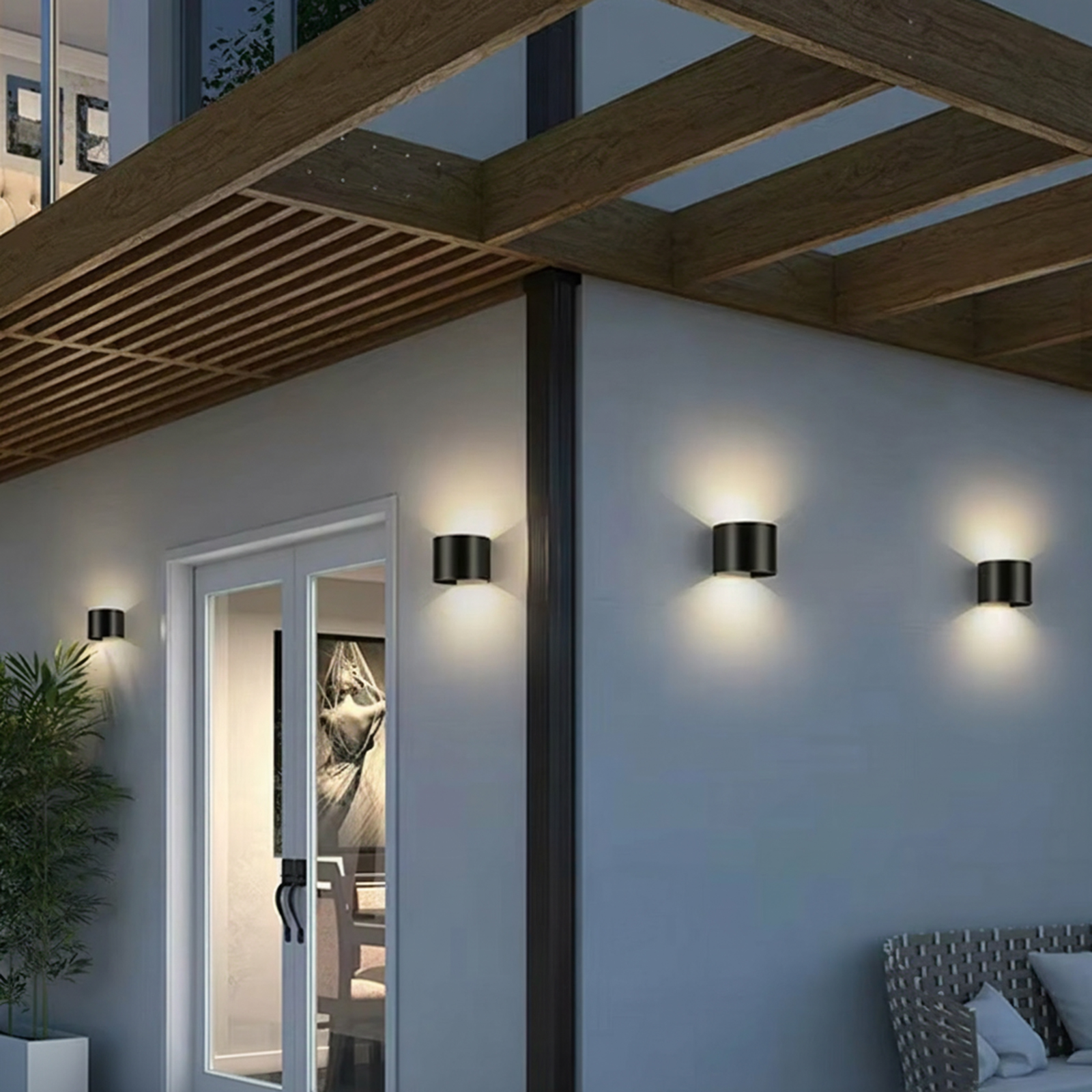 Kinkiet Ogrodowy Elewacyjny LED G9 Regulowany Okrągły Góra Dół Czarny PYXIS LUMILED - obszar zastosowań