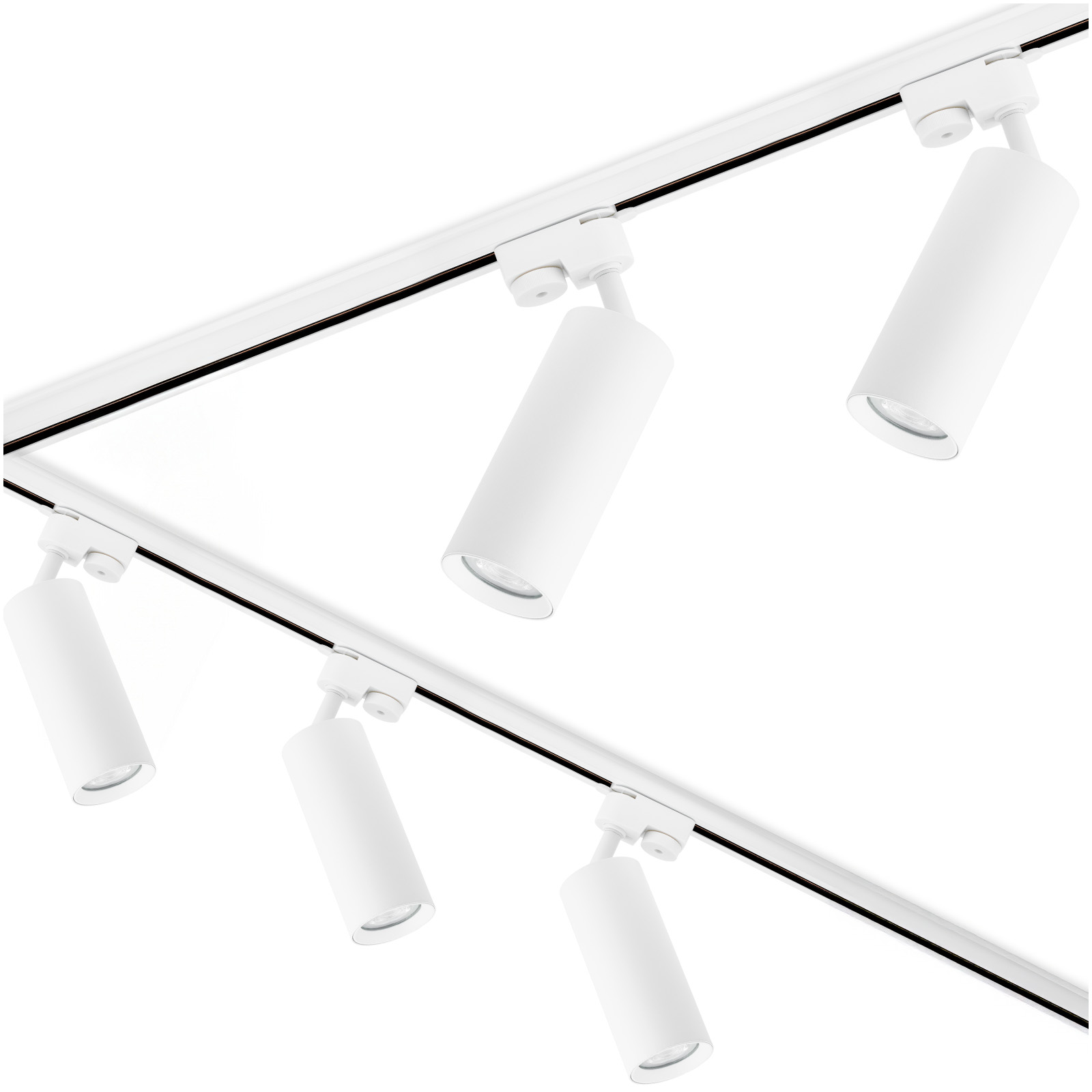 Zestaw Szynowy Szynoprzewód Szyna Listwa 3m + 5x Lampa Reflektor GU10 LED Biały - główne zdjęcie produktu